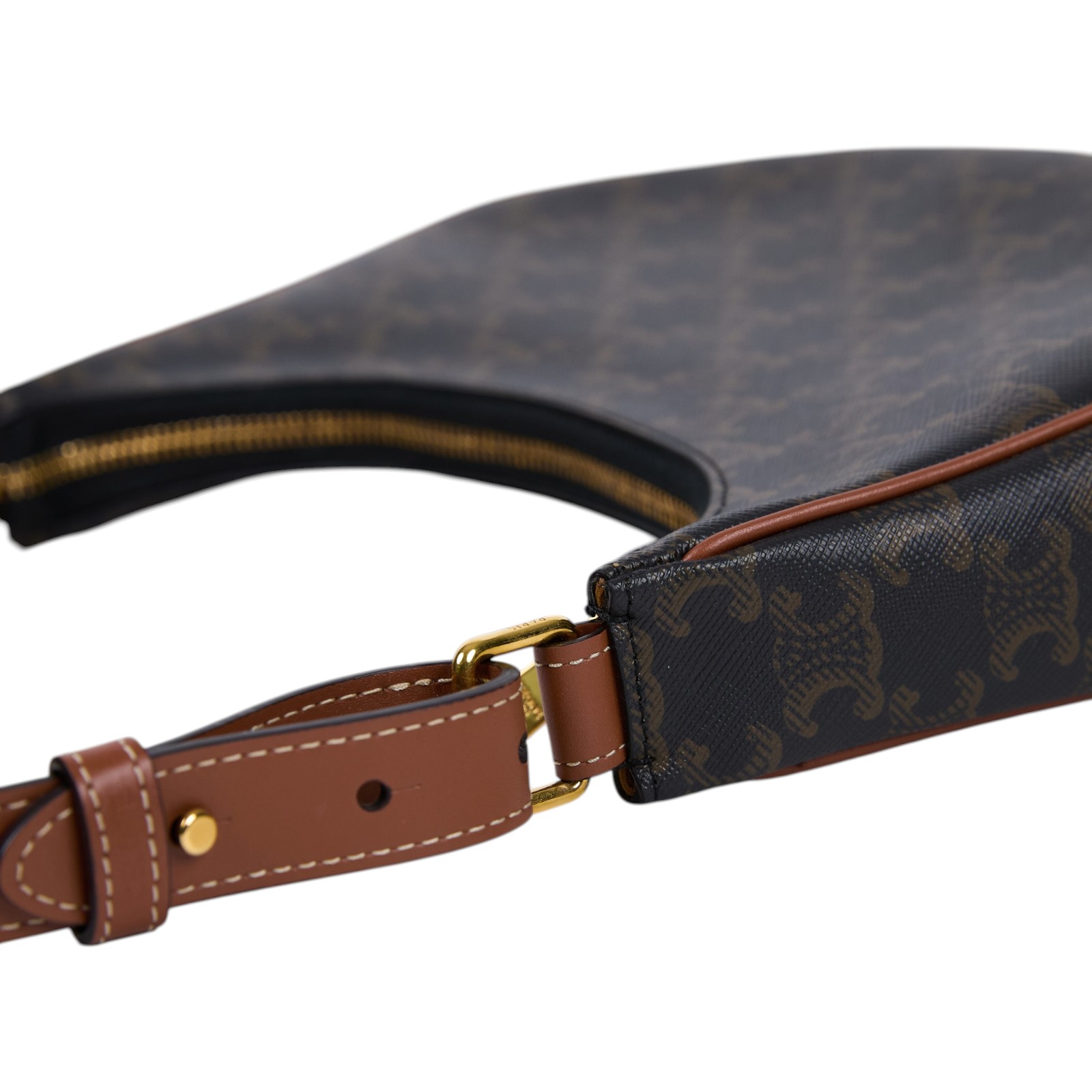 思琳 CELINE Triomphe帆布 牛皮革 Ava 肩背 手提包 193952BZJ 棕凱旋門AVA腋下包 防塵袋