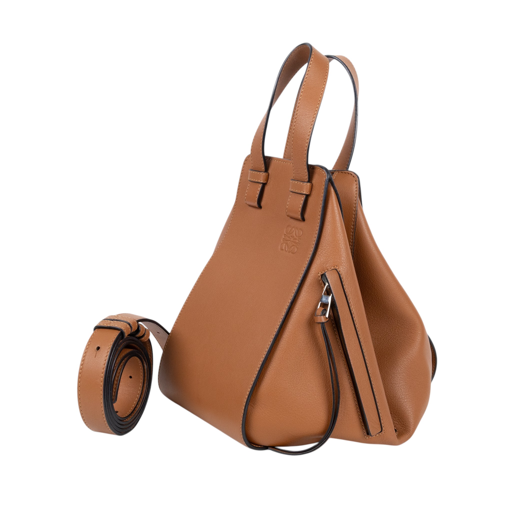 羅意威 LOEWE Hammock 手提包 小型 經典小牛皮  387.30.S35 焦糖HAMMOCK SMALL 背帶