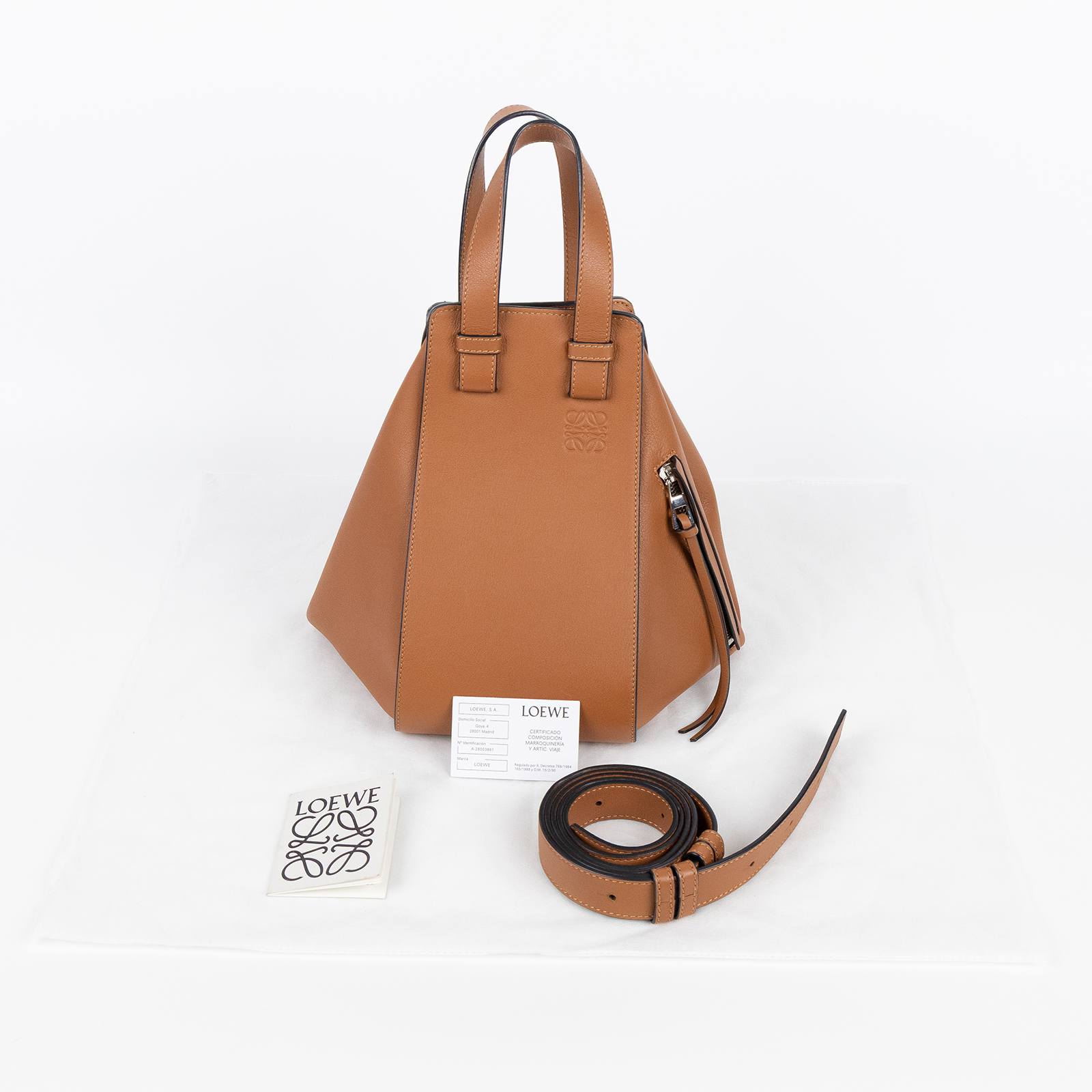 羅意威 LOEWE Hammock 手提包 小型 經典小牛皮  387.30.S35 焦糖HAMMOCK SMALL 背帶