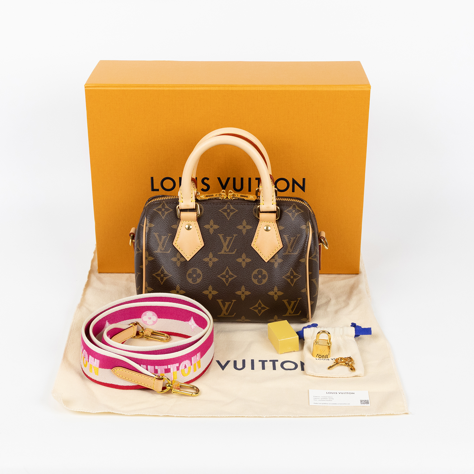路易威登 LOUIS VUITTON Speedy Bandoulière 20手提 斜背 波士頓包 桃紅色  M45948 晶片款  STARP/鎖組/防塵袋/原廠盒子