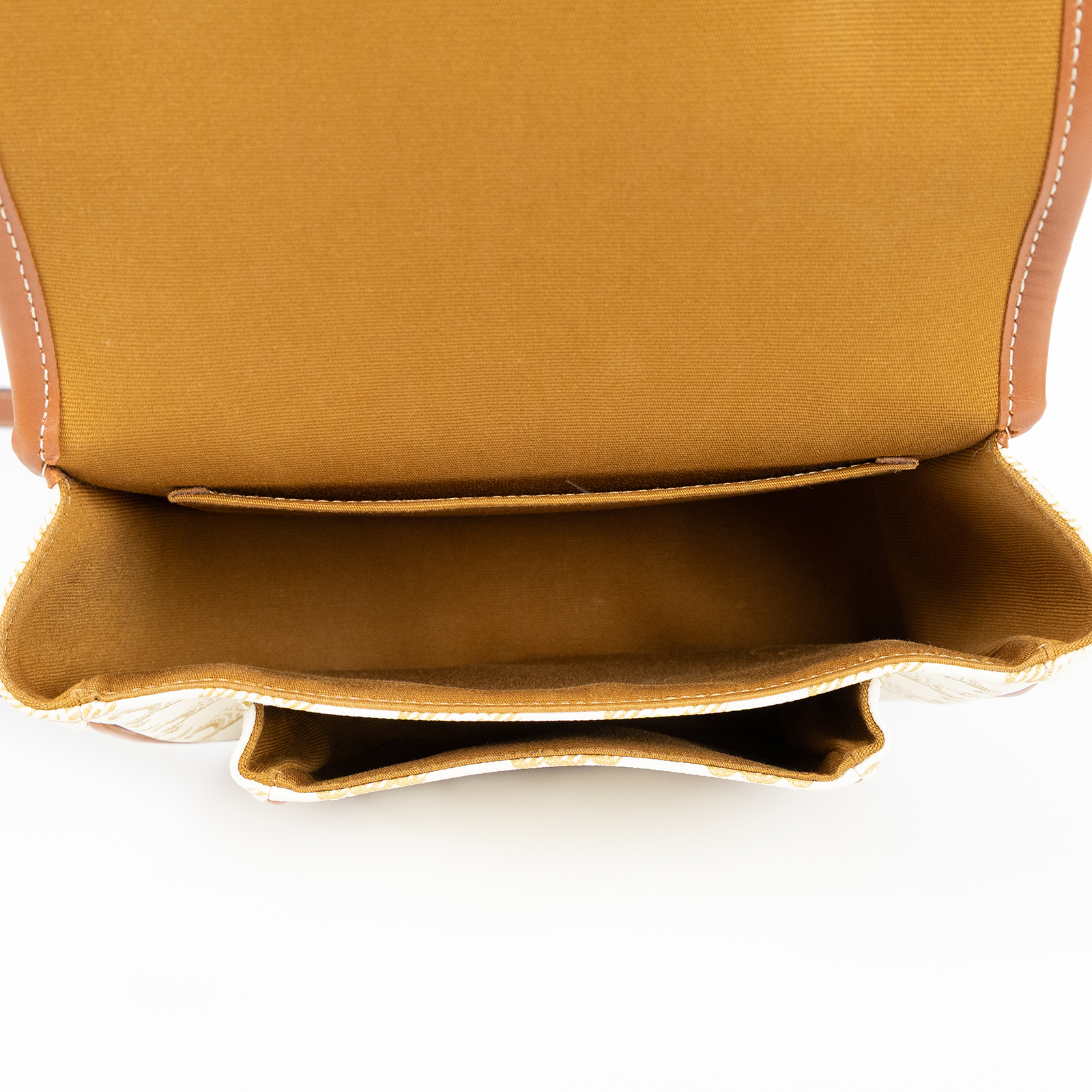 思琳 CELINE Triomphe帆布 中型 凱旋門 Folco 斜背 肩背 馬鞍包 191502BZJ 白凱旋門FOLCO馬鞍包 中號 防塵袋/購買證明正本