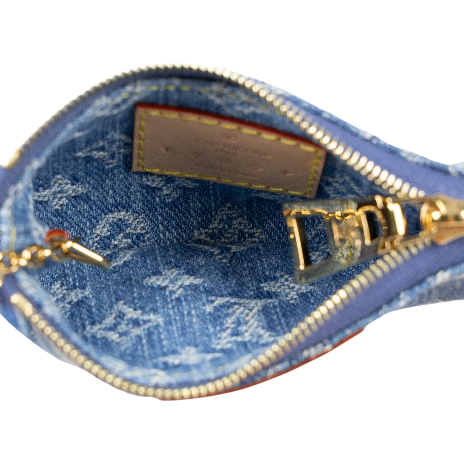 路易威登 LOUIS VUITTON Pochette Clés Denim 鑰匙零錢包 卡包 錢包 M82961 晶片款  原廠盒子/防塵袋/購買證明正影本