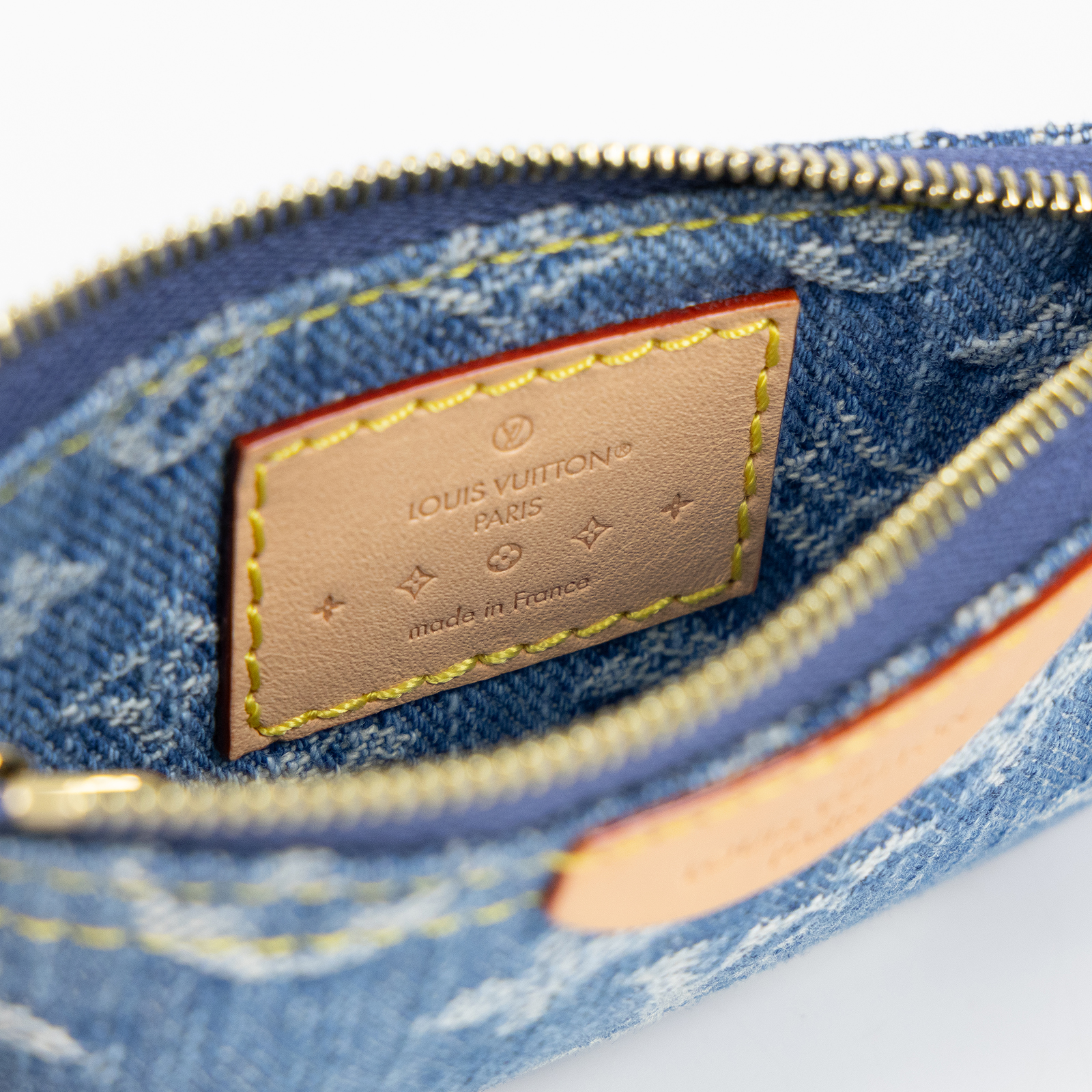 路易威登 LOUIS VUITTON Pochette Clés Denim 鑰匙零錢包 卡包 錢包 M82961 晶片款  原廠盒子/防塵袋/購買證明正影本