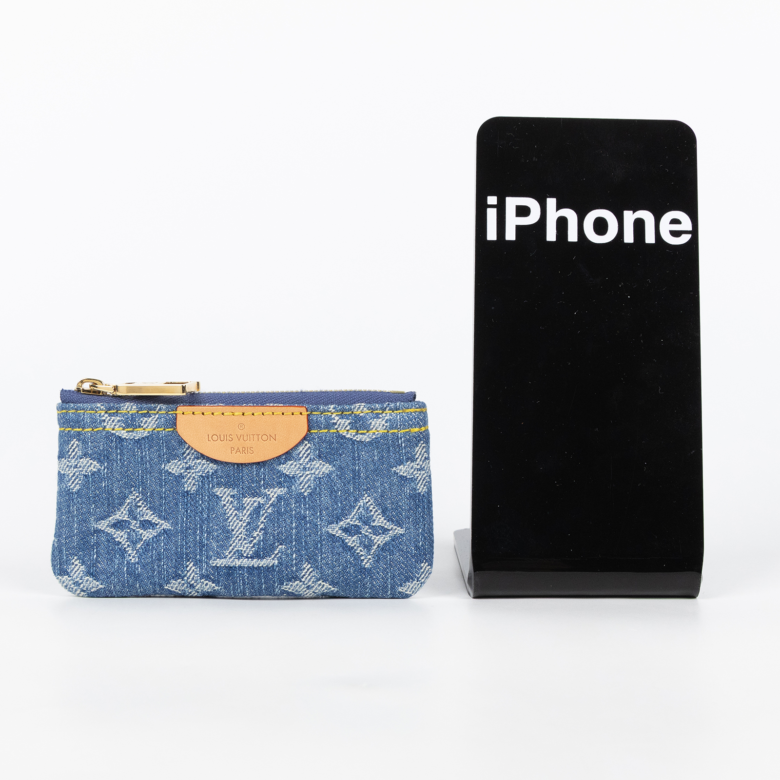 路易威登 LOUIS VUITTON Pochette Clés Denim 鑰匙零錢包 卡包 錢包 M82961 晶片款  原廠盒子/防塵袋/購買證明正影本