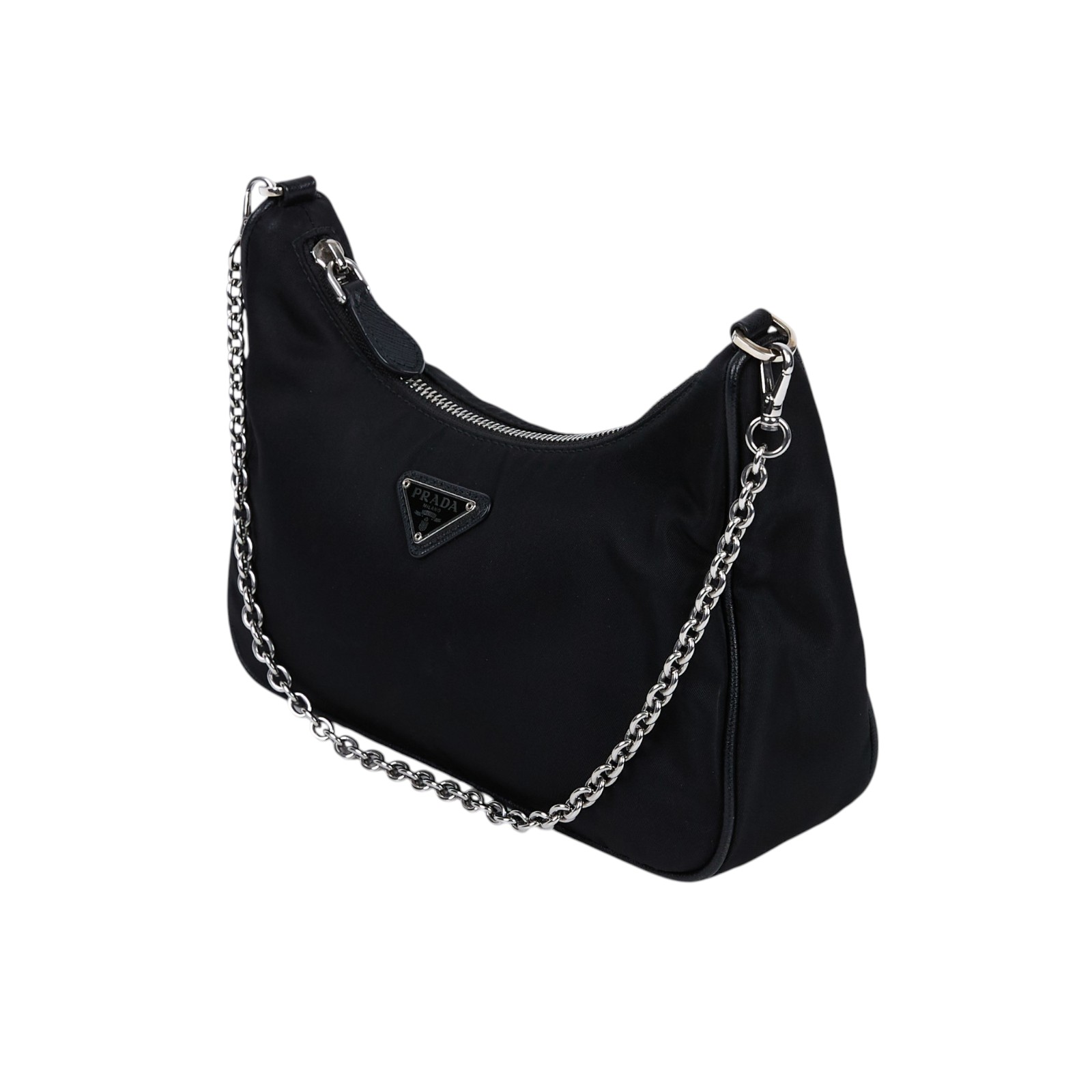 普拉達 PRADA Re-Edition 2005 Re-Nylon 手袋 1BH204_R064 黑銀三合一尼龍肩背包 防塵袋/內袋/背帶