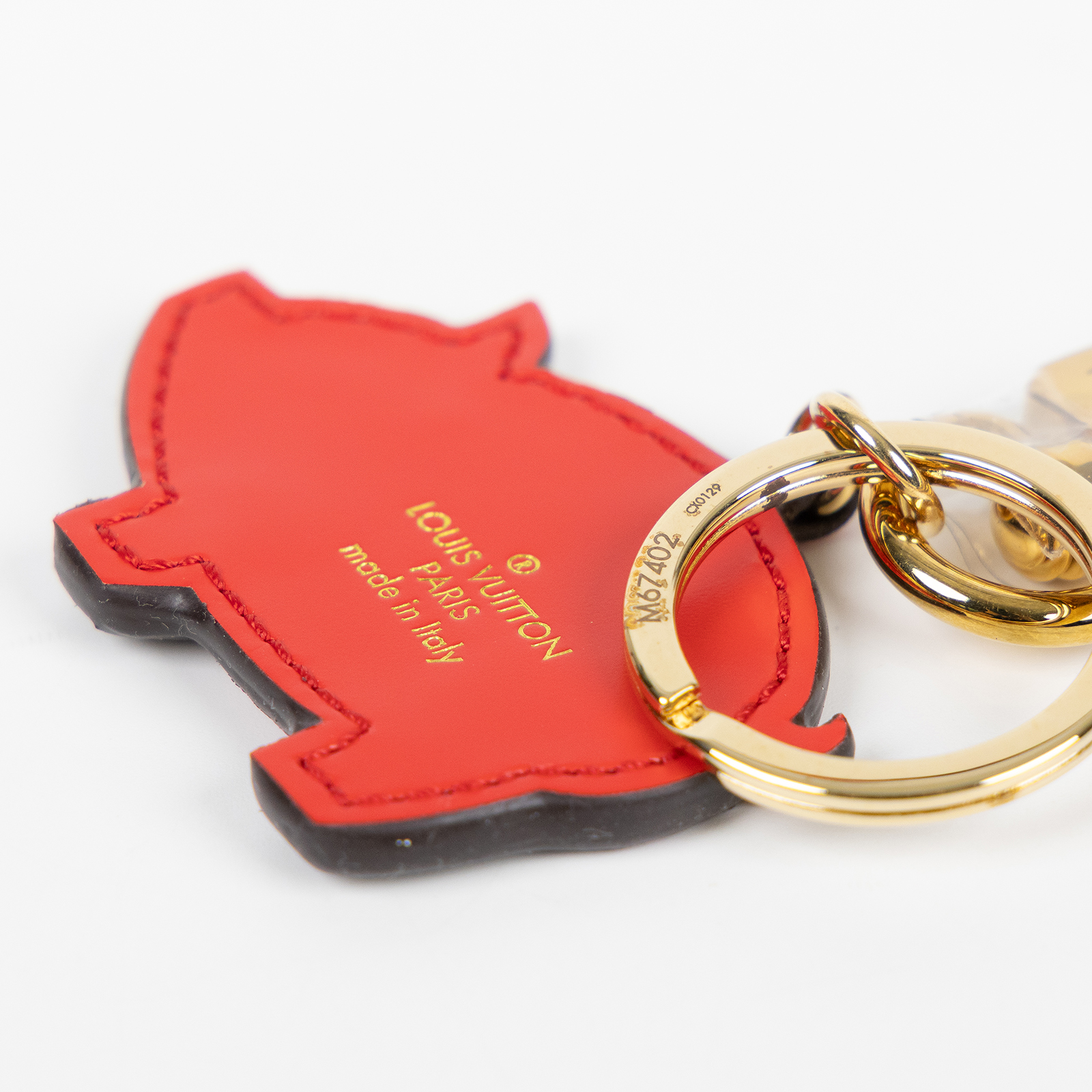 路易威登 LOUIS VUITTON Porte Cle Figure Pig 豬年 吊飾 包掛 鑰匙圈 M67402 粉豬拼原花吊飾 原廠盒子/防塵袋
