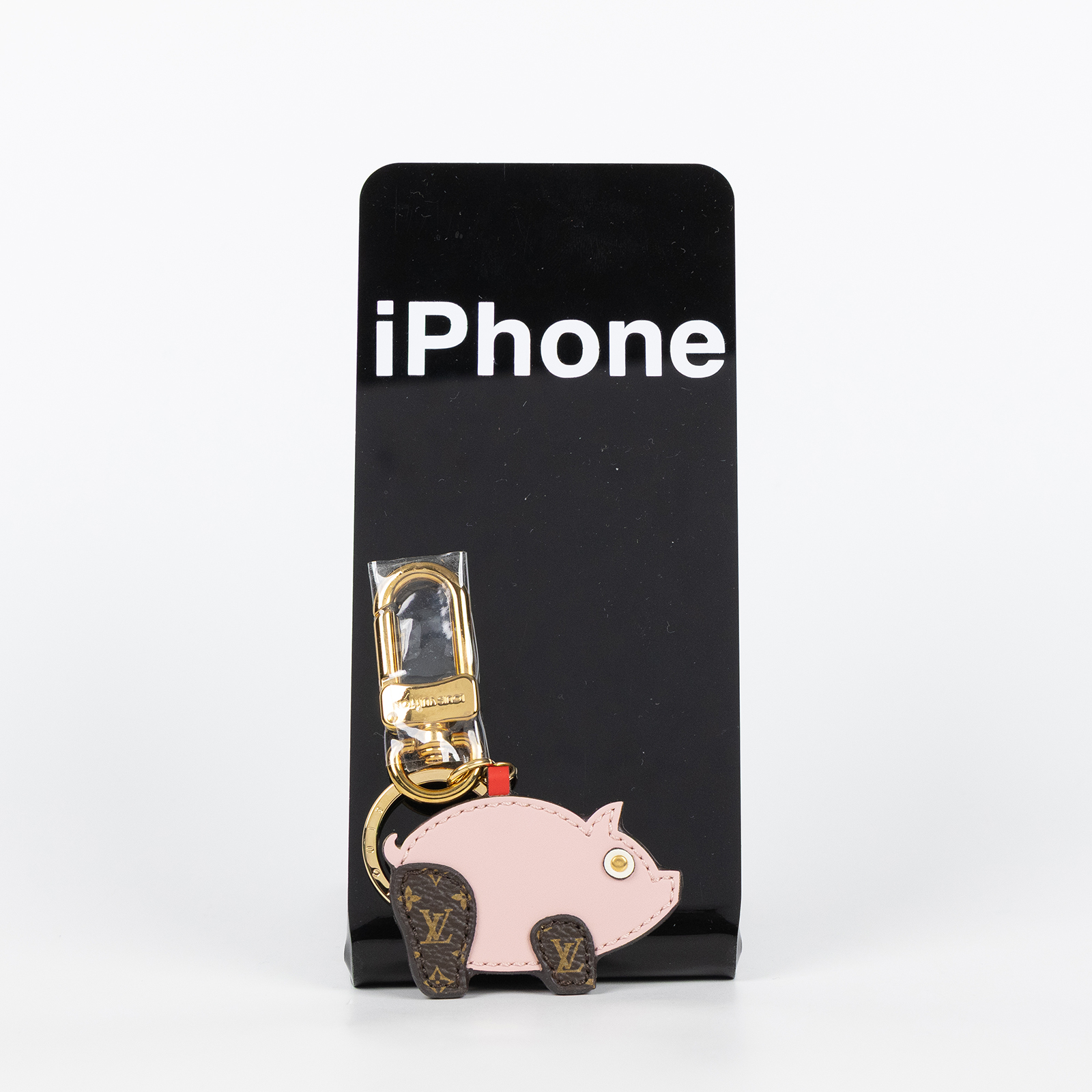 路易威登 LOUIS VUITTON Porte Cle Figure Pig 豬年 吊飾 包掛 鑰匙圈 M67402 粉豬拼原花吊飾 原廠盒子/防塵袋