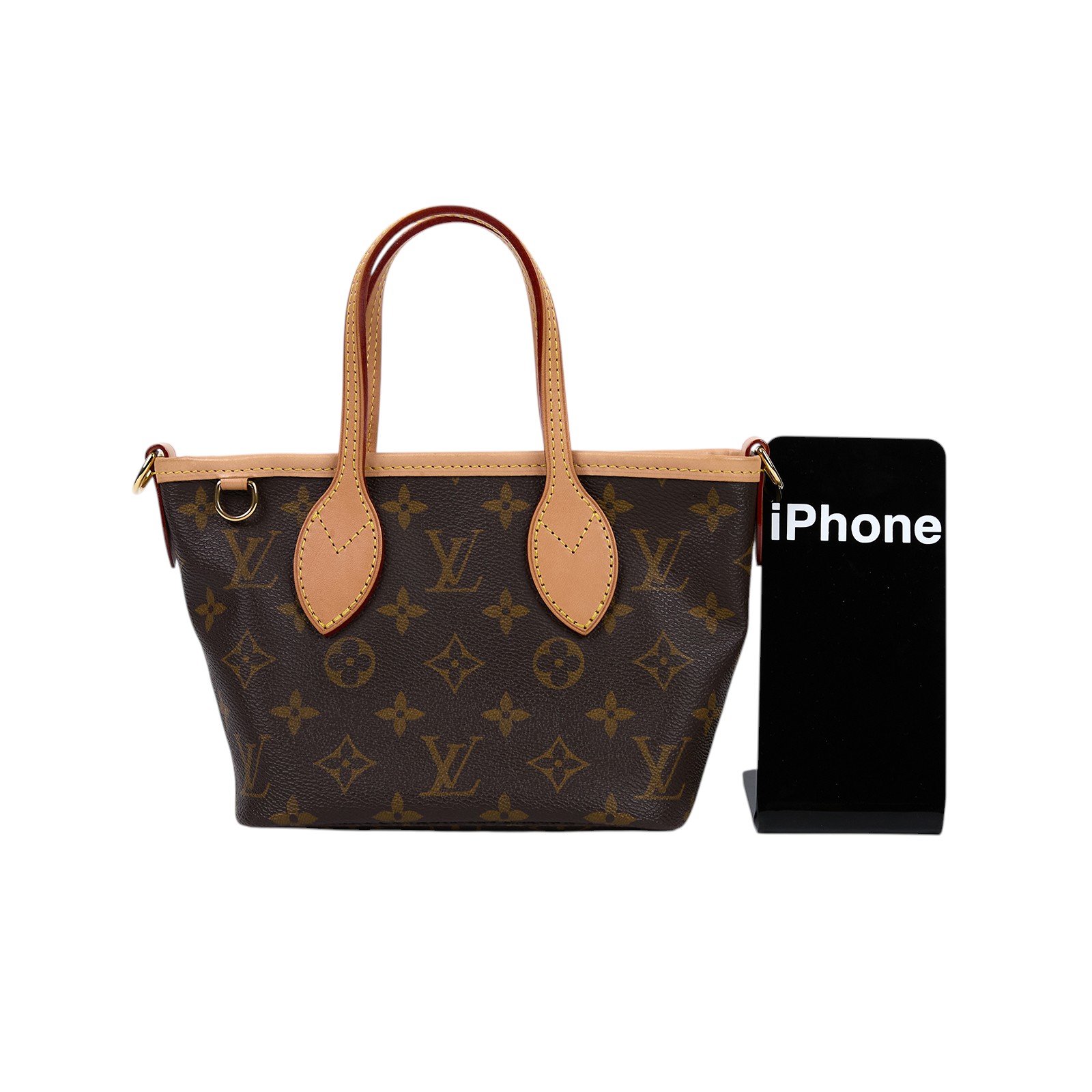 路易威登 LOUIS VUITTON Neverfull BB 手提 斜背包 米色背袋 M46705 晶片款 原花NEVERFULL BB 背帶/內袋