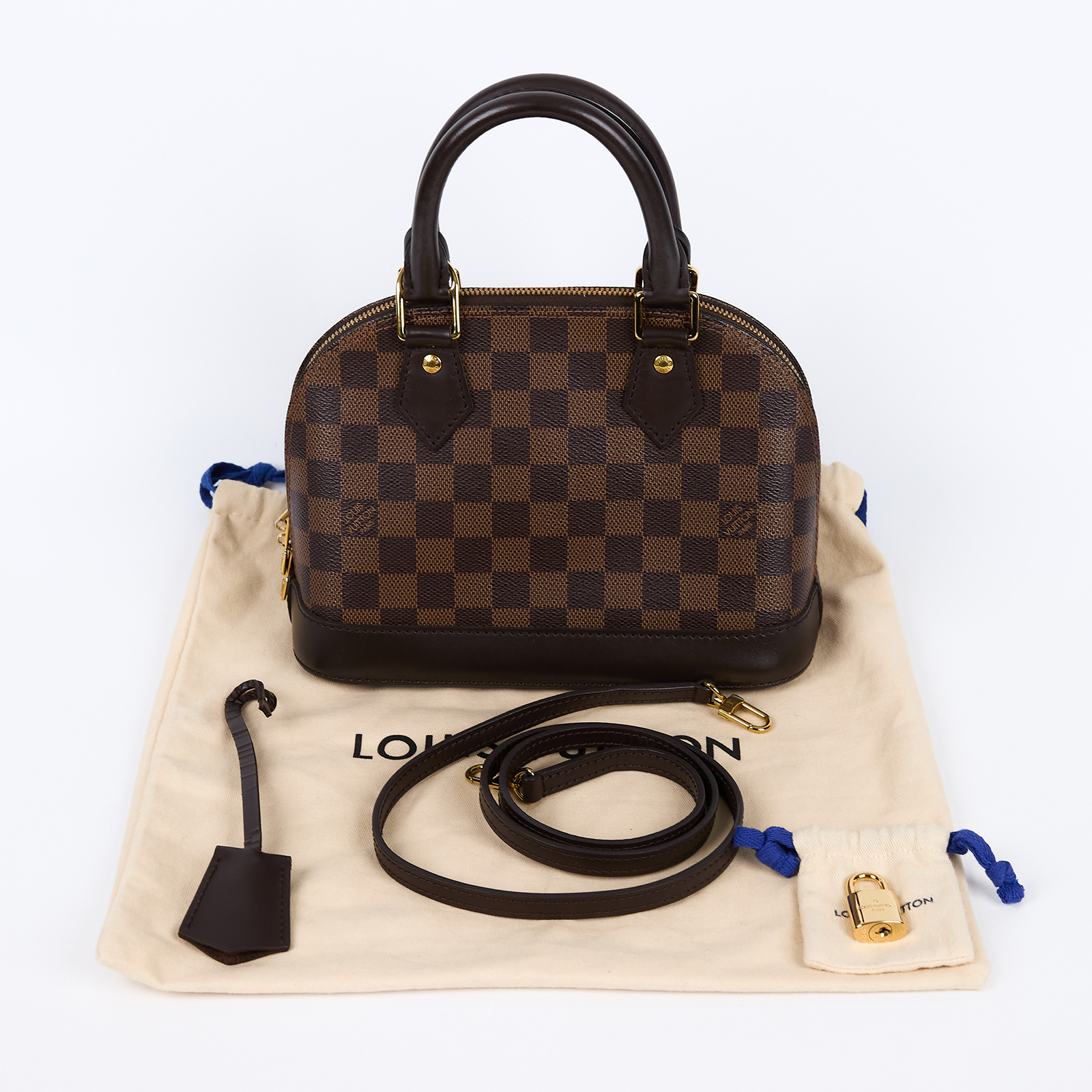 路易威登 LOUIS VUITTON Alma BB 貝殼包 棋盤格 Ebene帆布 N41221 棋盤ALMA BB 鎖組/背帶/防塵袋