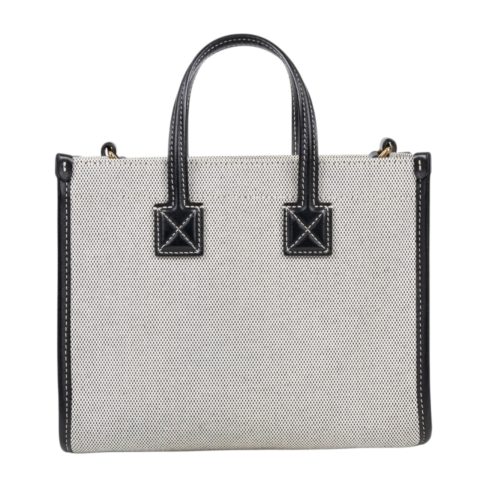 博柏利 BURBERRY Mini Freya Tote 手提包 肩背包 80441421 黑拚灰帆布MINI FREYA 防塵袋/購買證明正本