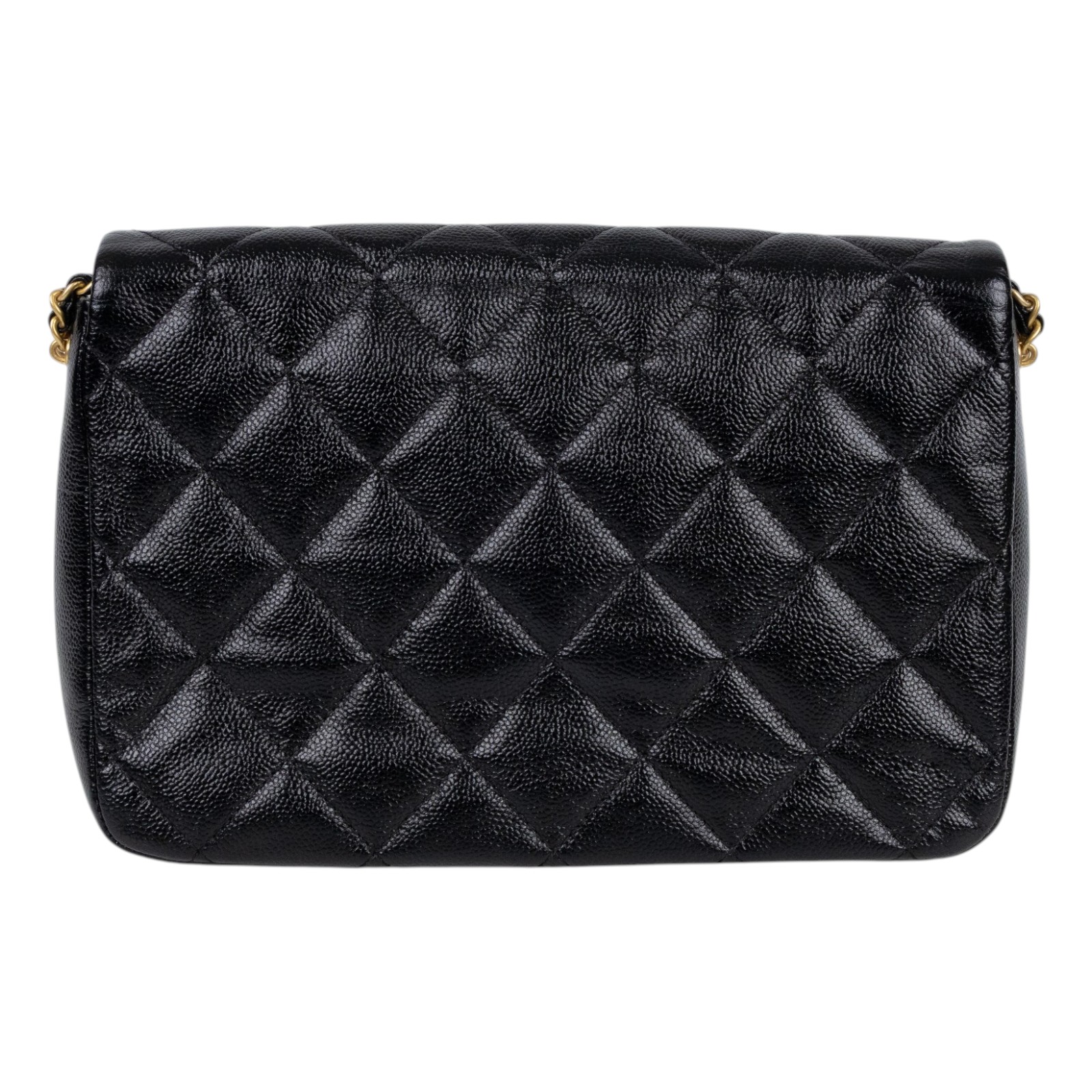 香奈兒 CHANEL CF 口蓋包 方胖子 肩背包 斜背包 AS3165 晶片款 黑荔枝掀蓋鍊包 防塵袋/購買證明