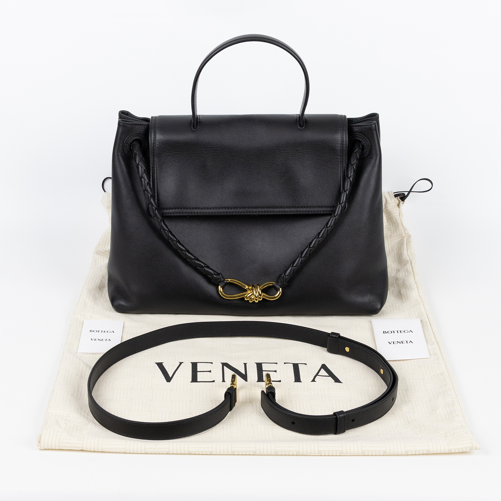 寶緹嘉 BOTTEGA VENETA Andiamo Ciao Ciao 中型 手提 肩背包  黑ANDIAMO CIAO CIAO 中號 防塵袋/STARP