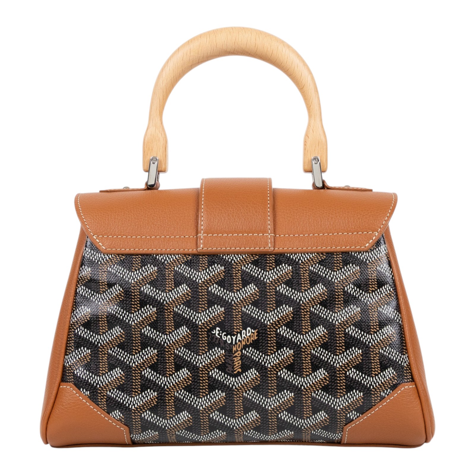 高雅德 GOYARD Saïgon Mini Trunk Bag 肩背 手提包 SAIMALMINTY 焦糖拼黑SAIGON MINI STARP
