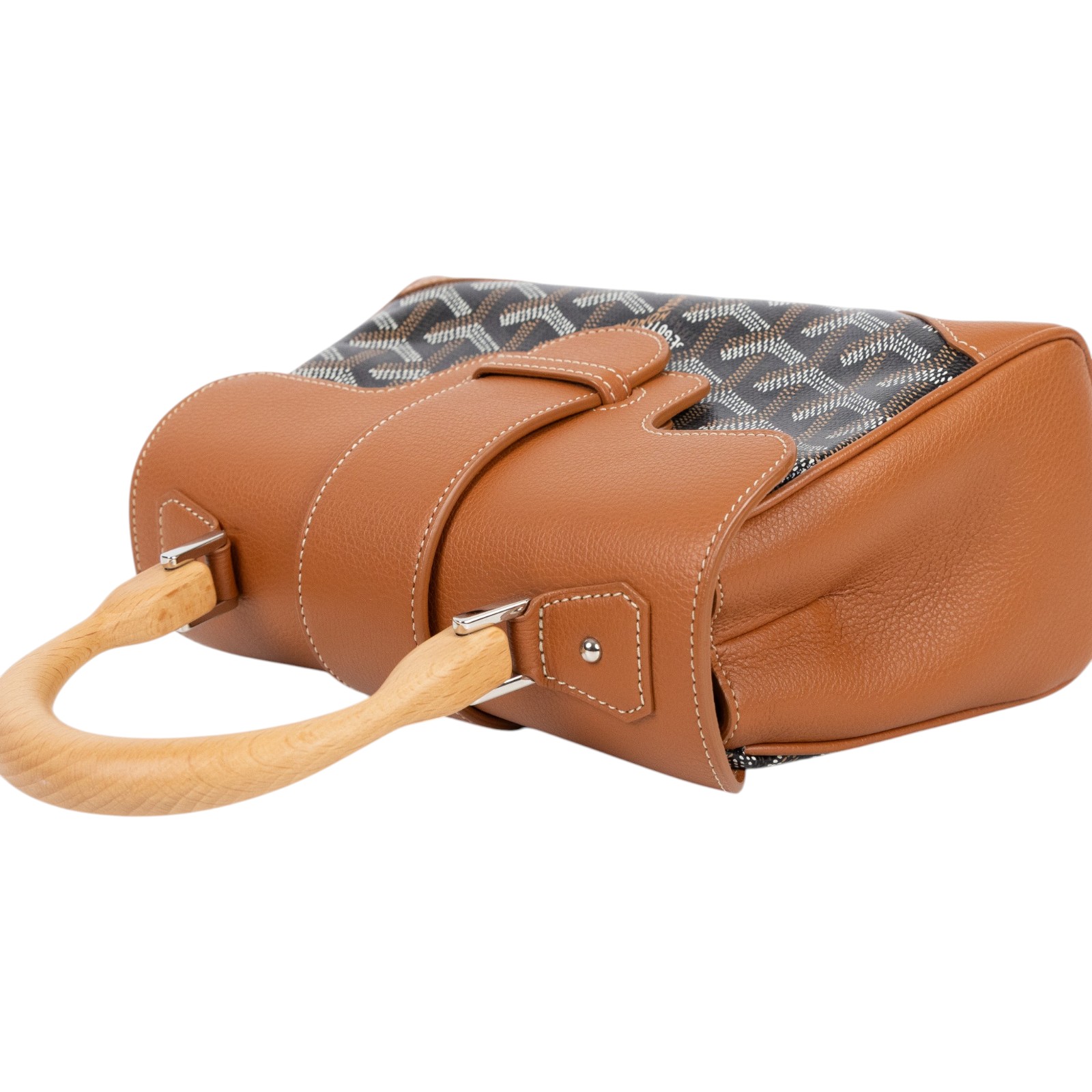 高雅德 GOYARD Saïgon Mini Trunk Bag 肩背 手提包 SAIMALMINTY 焦糖拼黑SAIGON MINI STARP