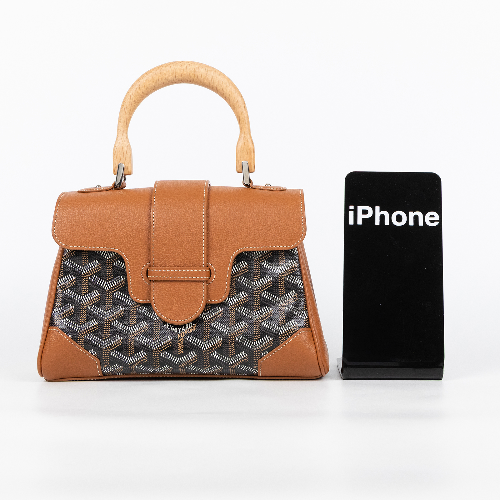 高雅德 GOYARD Saïgon Mini Trunk Bag 肩背 手提包 SAIMALMINTY 焦糖拼黑SAIGON MINI STARP