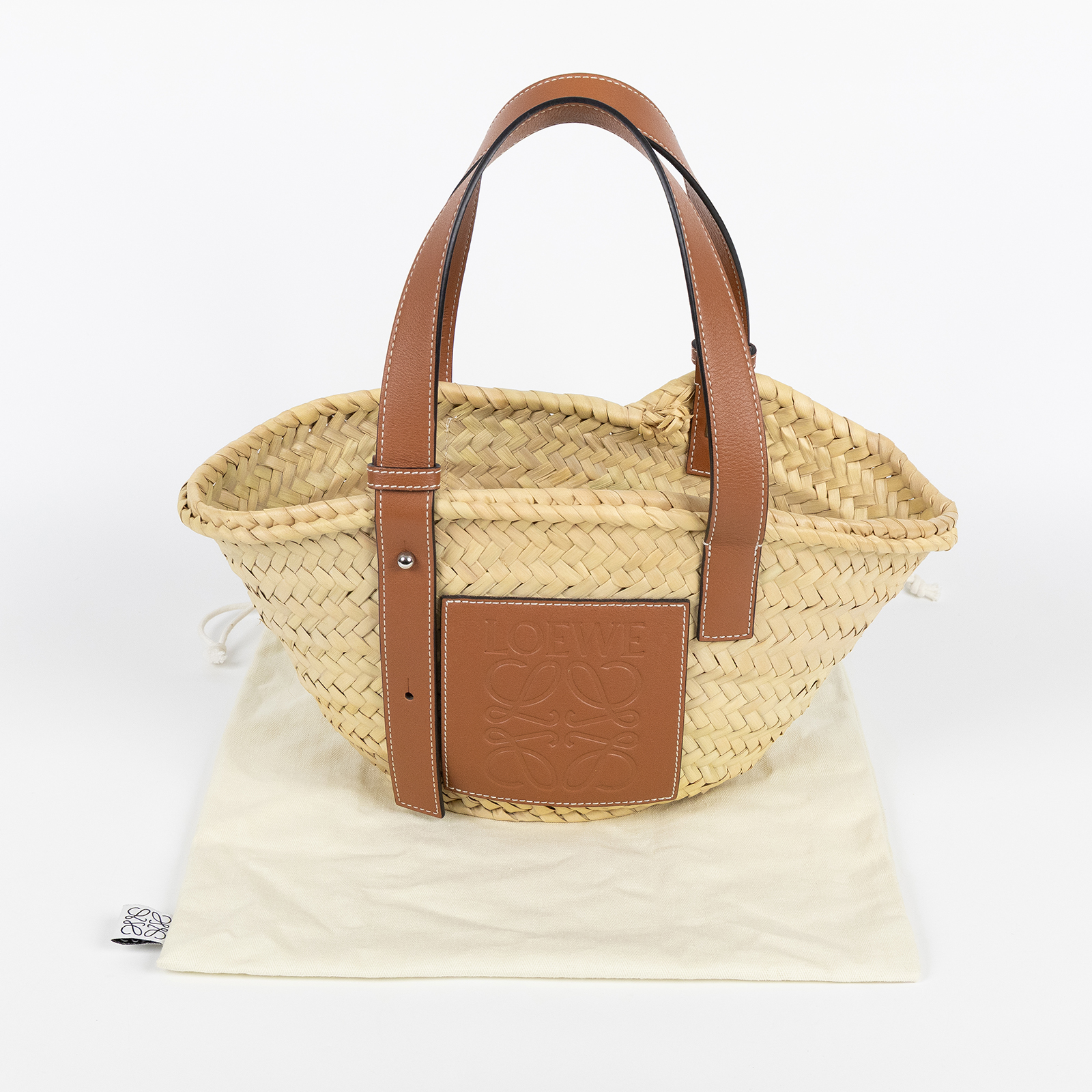 羅意威 LOEWE 棕櫚葉 手提包 菜籃包 編織包 小型 A223S93X04 焦糖草編包 SMALL 防塵袋