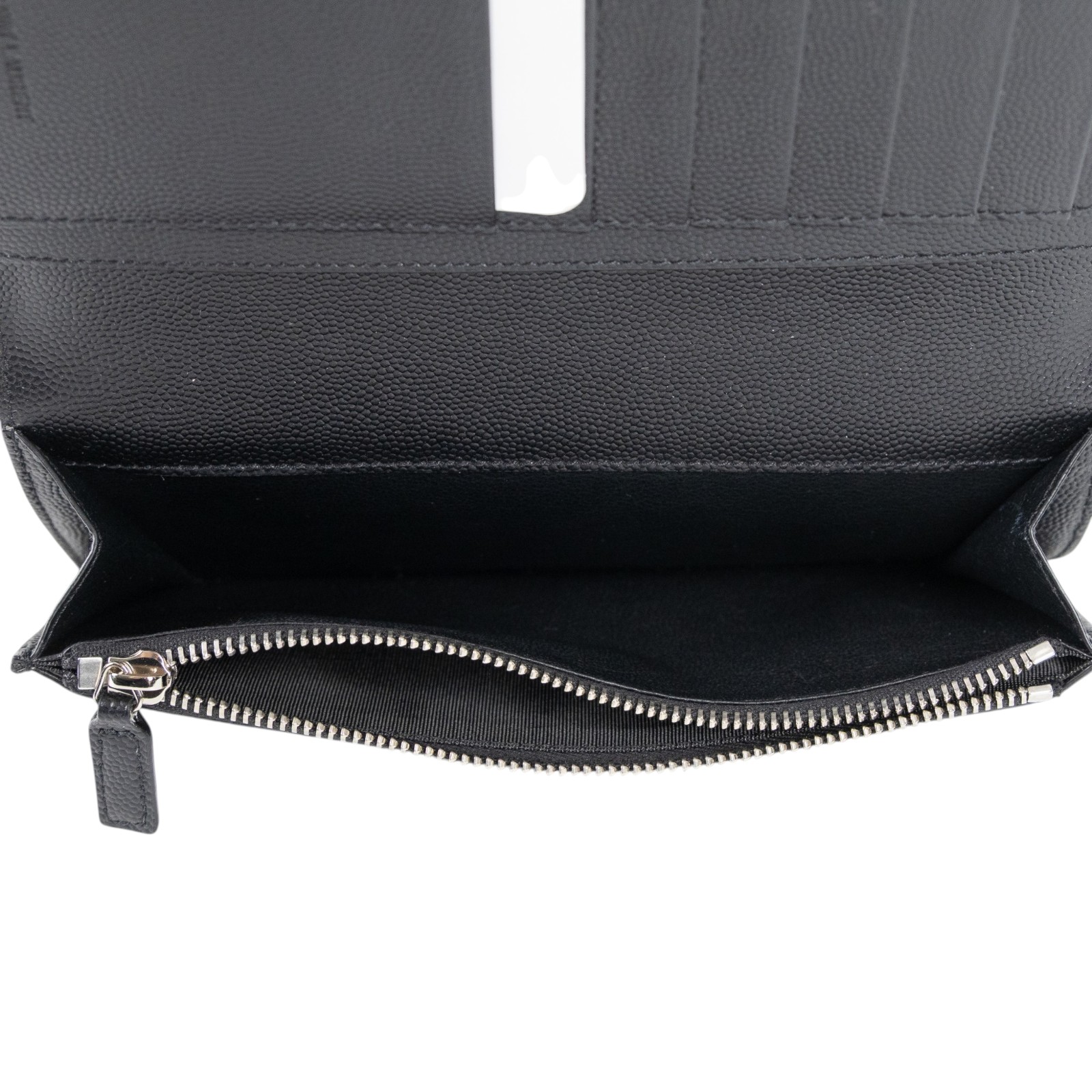 聖羅蘭 YSL SAINT LAURENT 錢包 長夾 396308BTY0N 黑魚子醬對開長夾 防塵袋/原廠盒子/購買證明正本