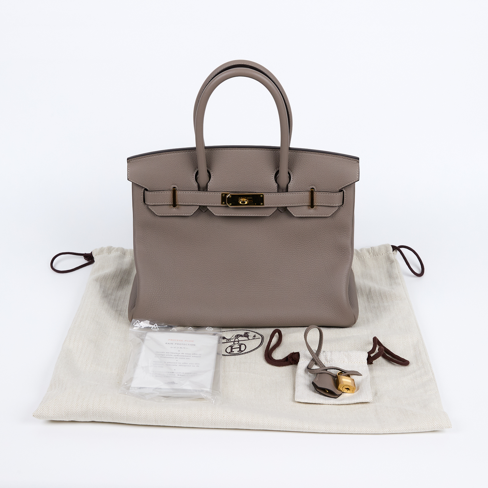 愛馬仕 Hermes Birkin Bag 柏金包 30 BK30 A HA 121 CY A刻灰BIRKIN30 防塵袋/鎖組/雨衣