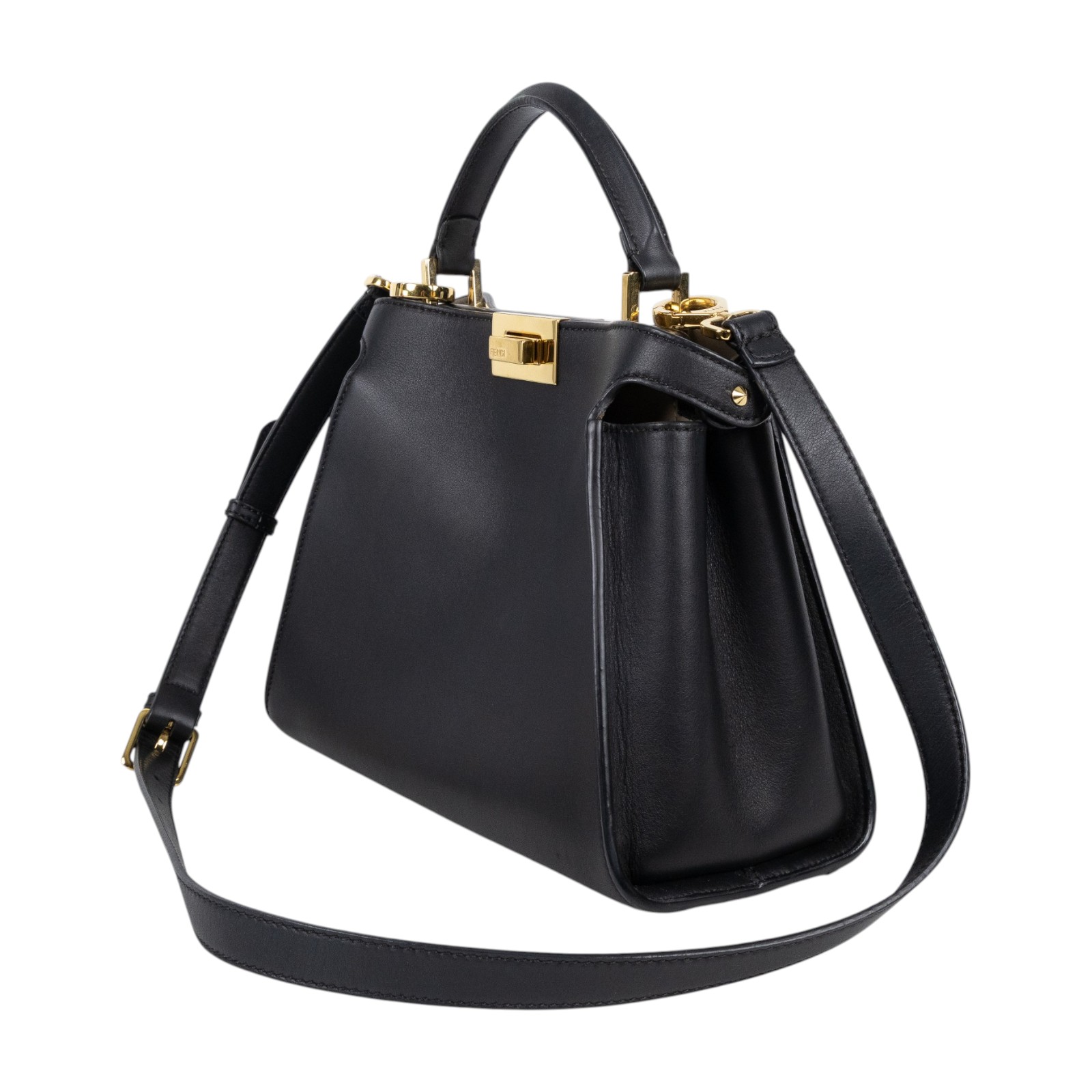 芬迪 FENDI Peekaboo 肩背 手提包 8BN302SMQ 黑PEEKABOO 背帶