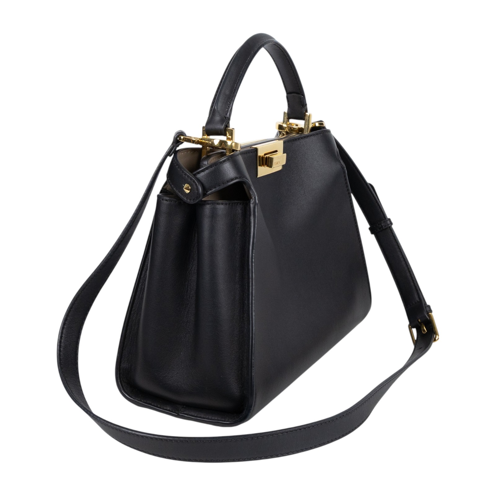 芬迪 FENDI Peekaboo 肩背 手提包 8BN302SMQ 黑PEEKABOO 背帶