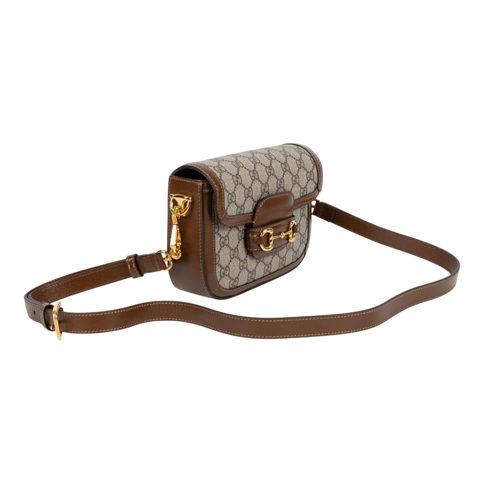 古馳 GUCCI Horsebit 1955 迷你 馬鞍包 658574 HUHHG 咖1955 MINI 防塵袋/背帶x2/購買證明正本