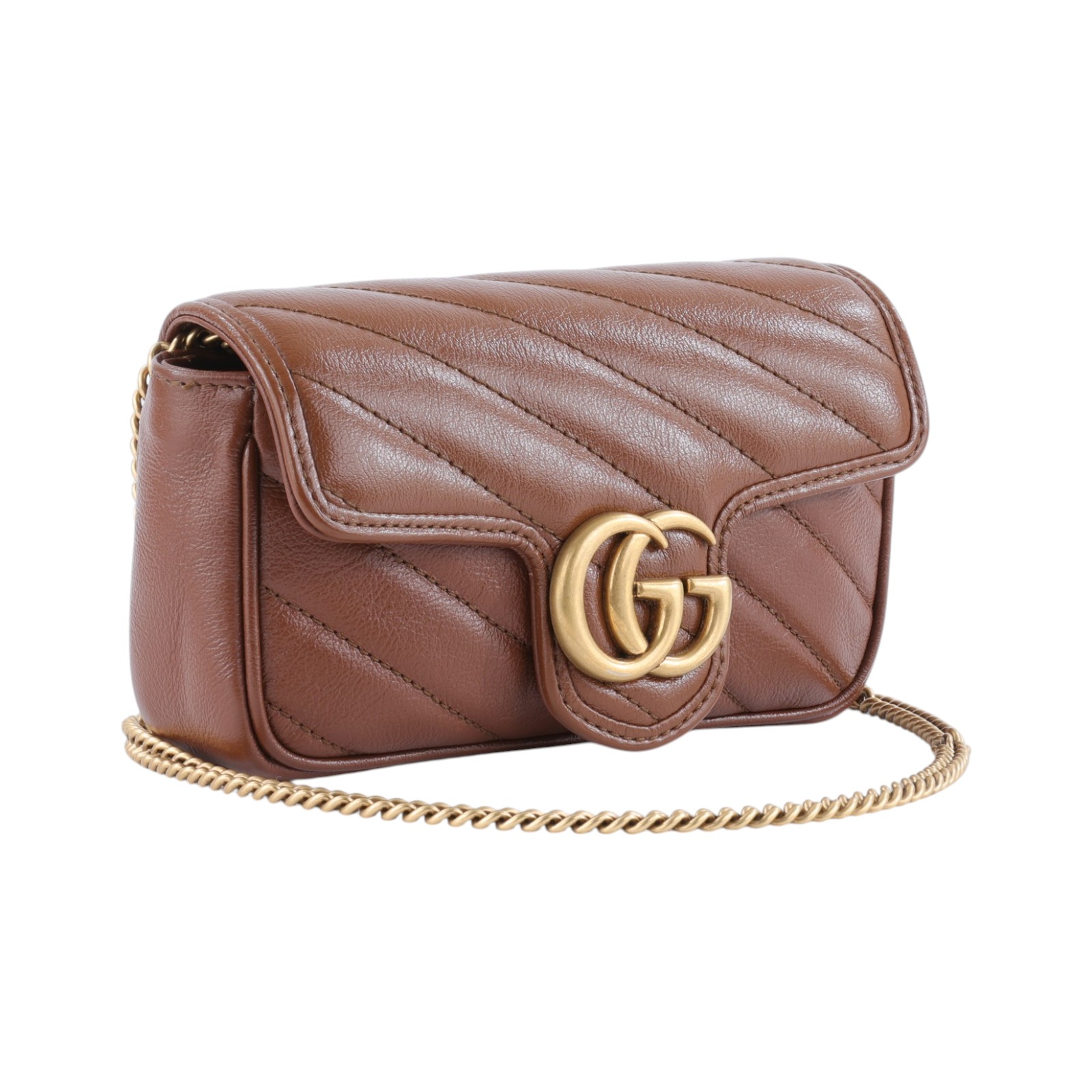 古馳 GUCCI GG Mormont 絎縫 超迷你袋 476433 DTDCT 焦糖MARMONT MINI 無附屬品