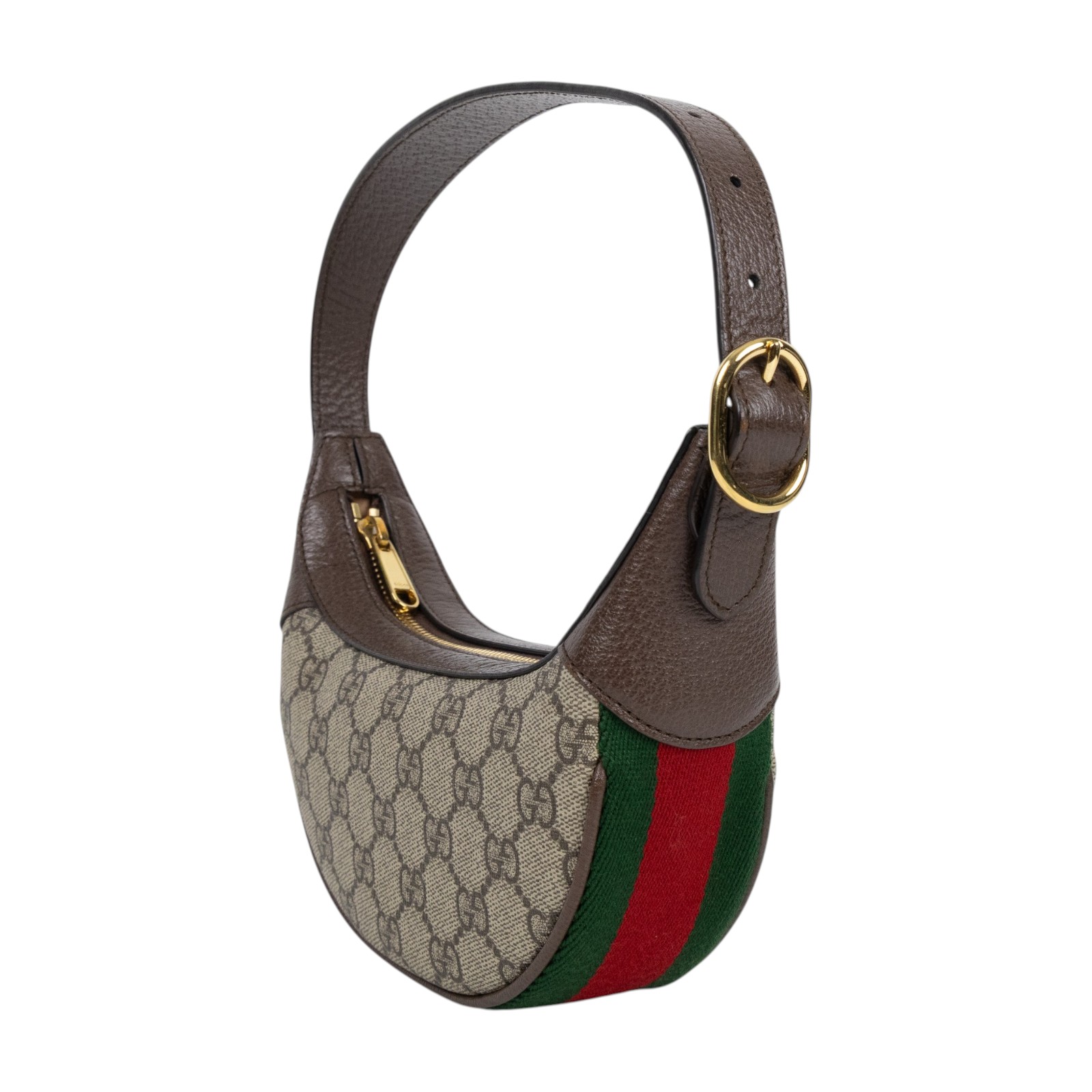 古馳 GUCCI Ophidia mini 帆布 手提包 肩背包 腋下包 658551 96IWG 棕OPHIDIA月牙肩背包 原廠盒子/防塵袋