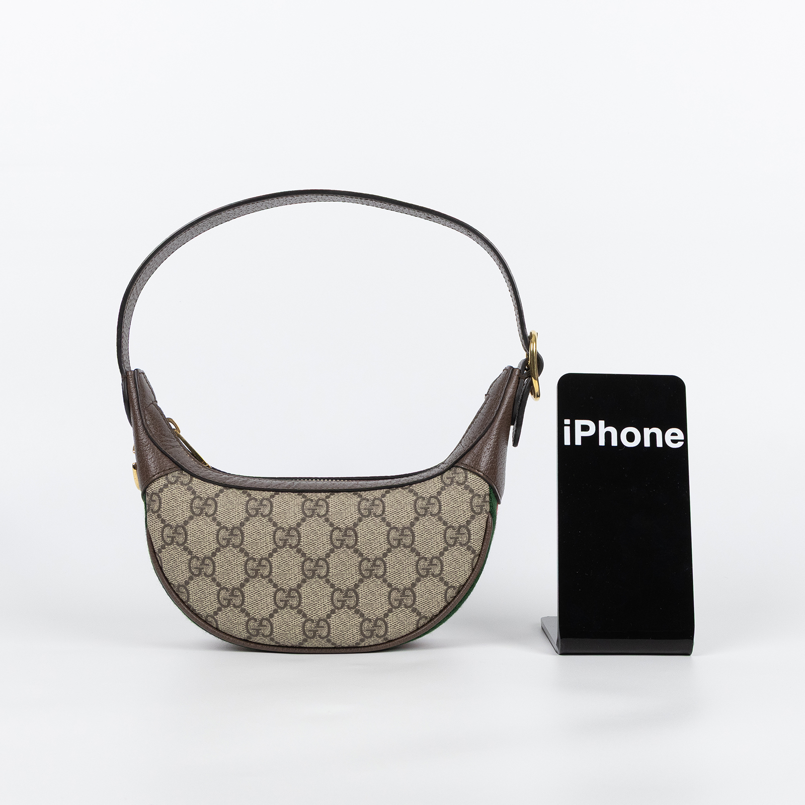 古馳 GUCCI Ophidia mini 帆布 手提包 肩背包 腋下包 658551 96IWG 棕OPHIDIA月牙肩背包 原廠盒子/防塵袋