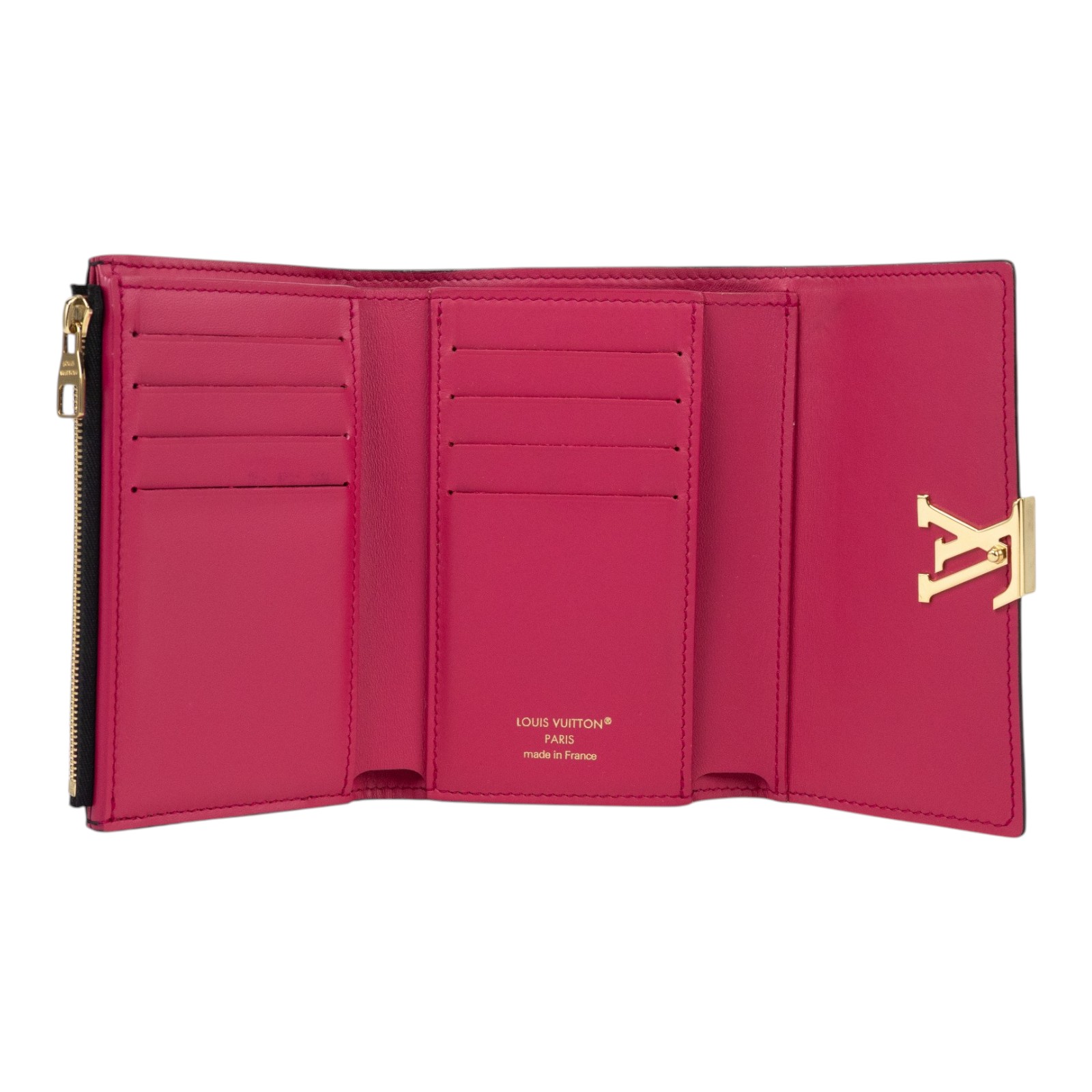 路易威登 LOUIS VUITTON Capucines 小型錢包 短夾 黑玫瑰紅色 M62157 晶片款  防塵袋/原廠盒子/購買證明影本