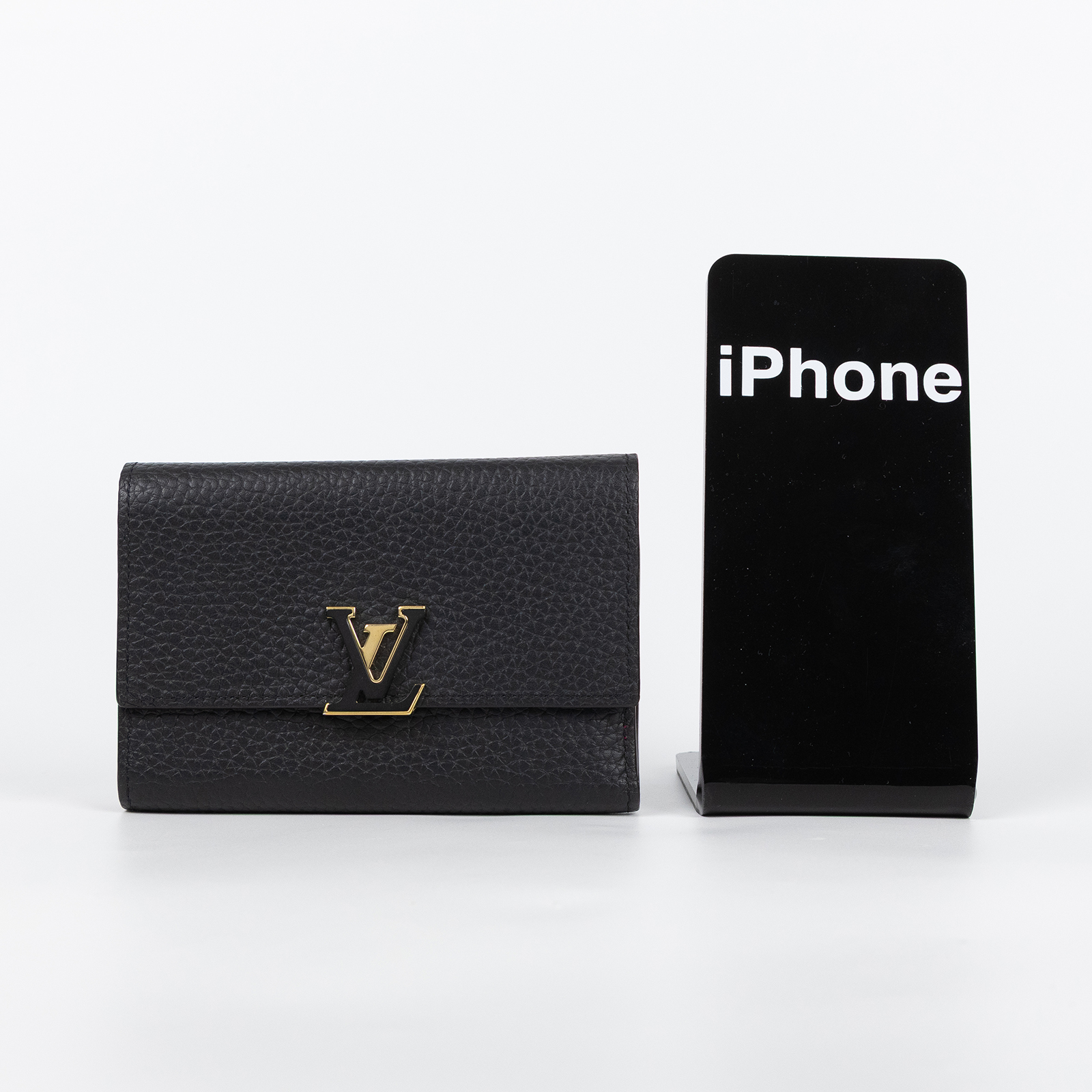 路易威登 LOUIS VUITTON Capucines 小型錢包 短夾 黑玫瑰紅色 M62157 晶片款  防塵袋/原廠盒子/購買證明影本