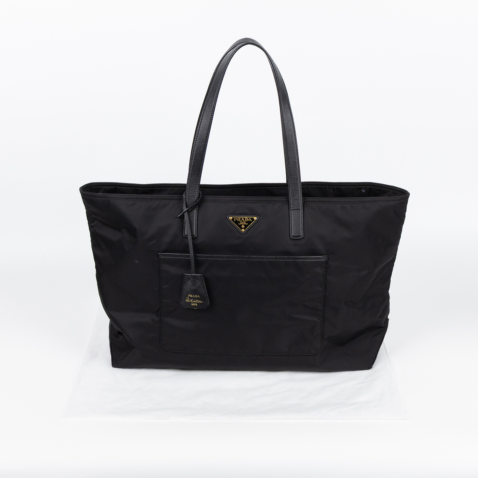普拉達 PRADA Re-Edition 1978 大型 手提袋 1BG527_R064 黑尼龍托特包 大號 無附屬品