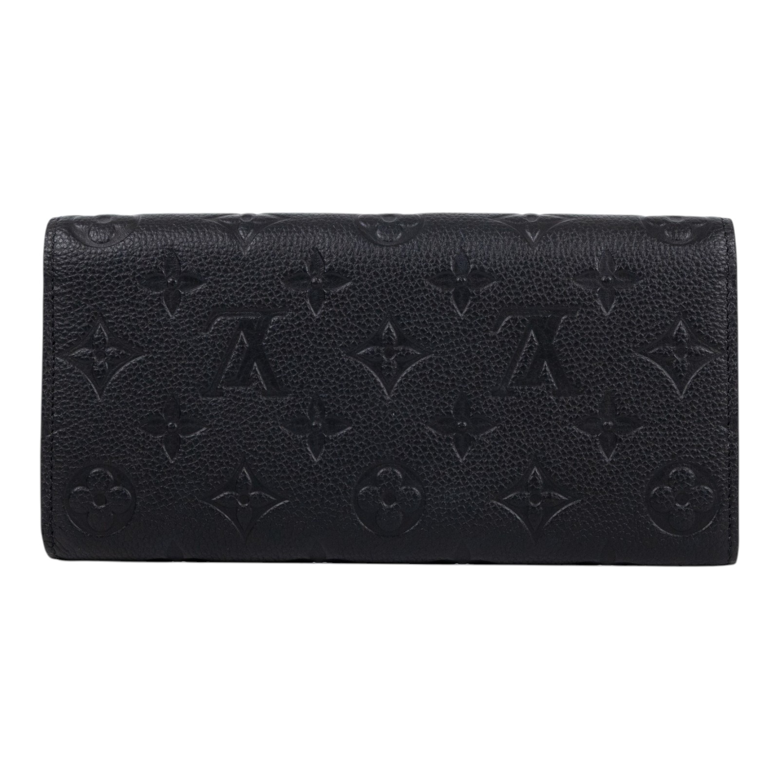 路易威登 LOUIS VUITTON Emilie 錢包 長夾 壓花牛皮 黑色 M62369 晶片款 黑壓紋EMILIE掀蓋長夾 原廠盒子/防塵袋