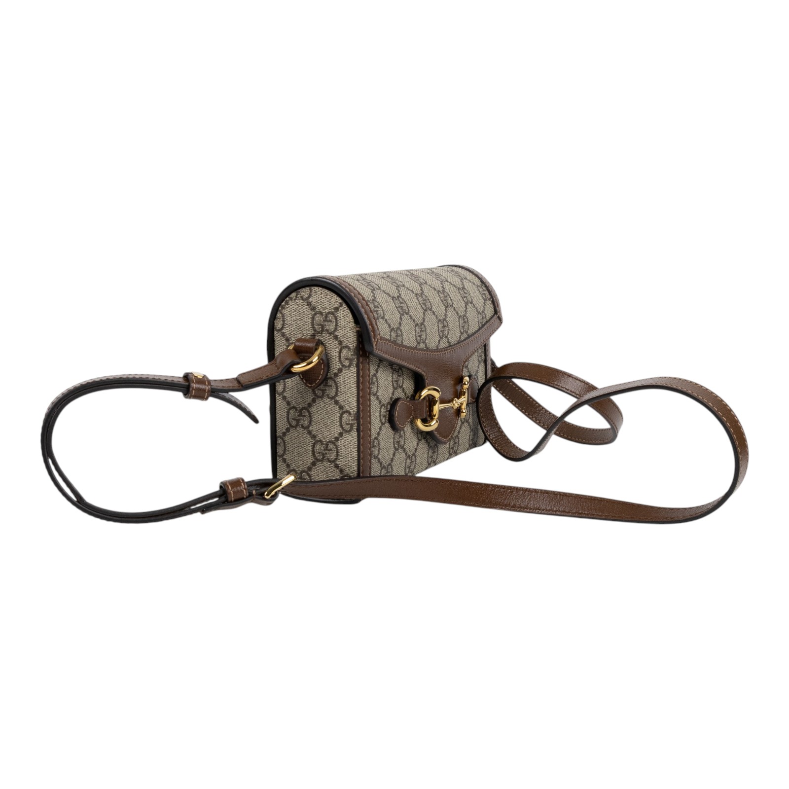 古馳 GUCCI Horsebit 1955 馬銜扣 迷你袋 斜背包 烏木色 699296 92TCG 棕1955 HORSEBIT MINI 原廠盒子/防塵袋