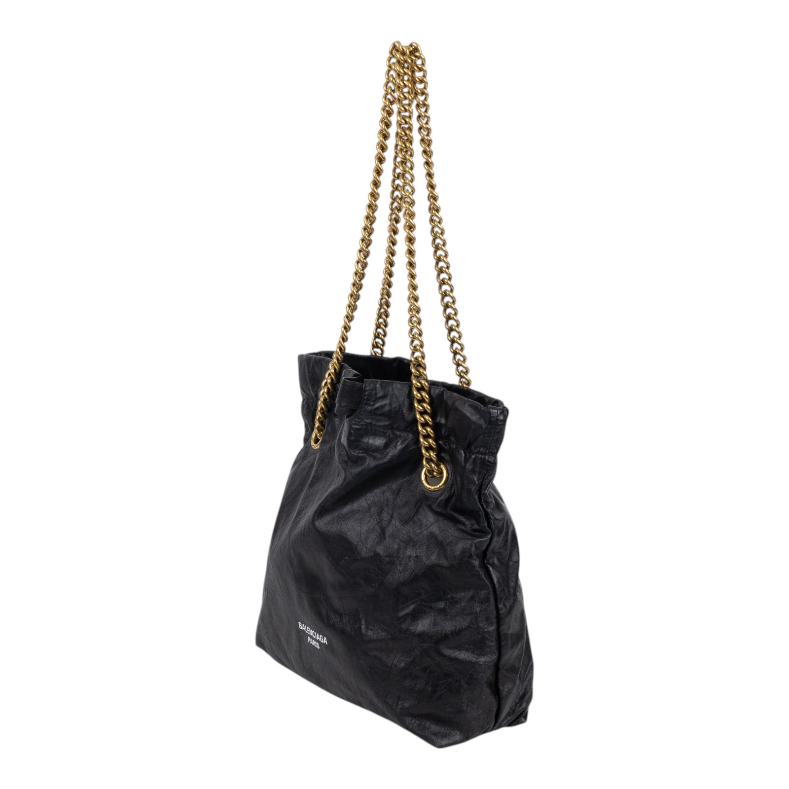 巴黎世家 BALENCIAGA Crush 束口購物包 小型 742942210IT 黑CRUSH小號 無附屬品