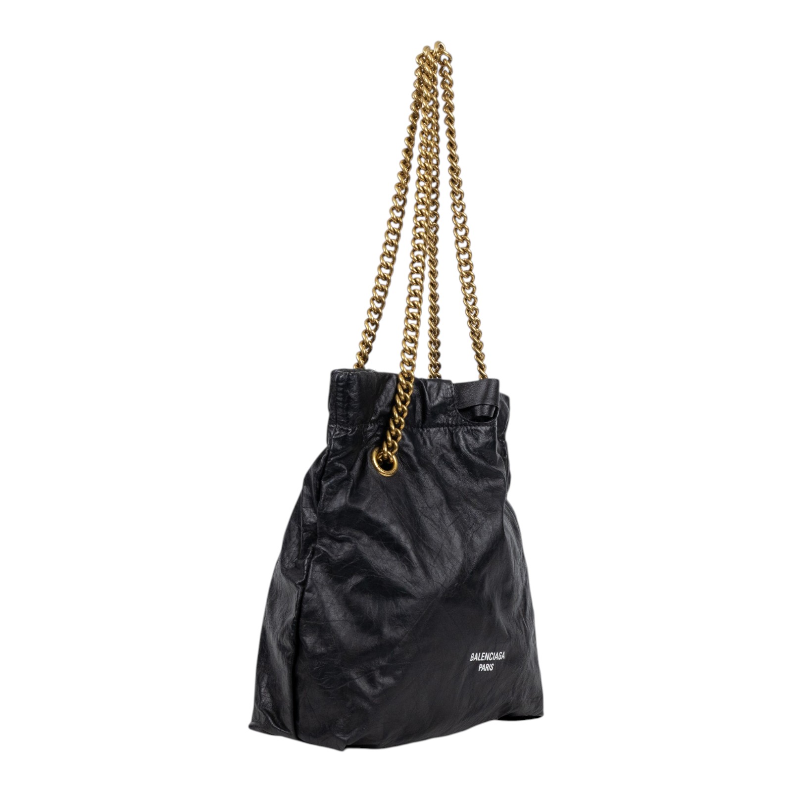 巴黎世家 BALENCIAGA Crush 束口購物包 小型 742942210IT 黑CRUSH小號 無附屬品