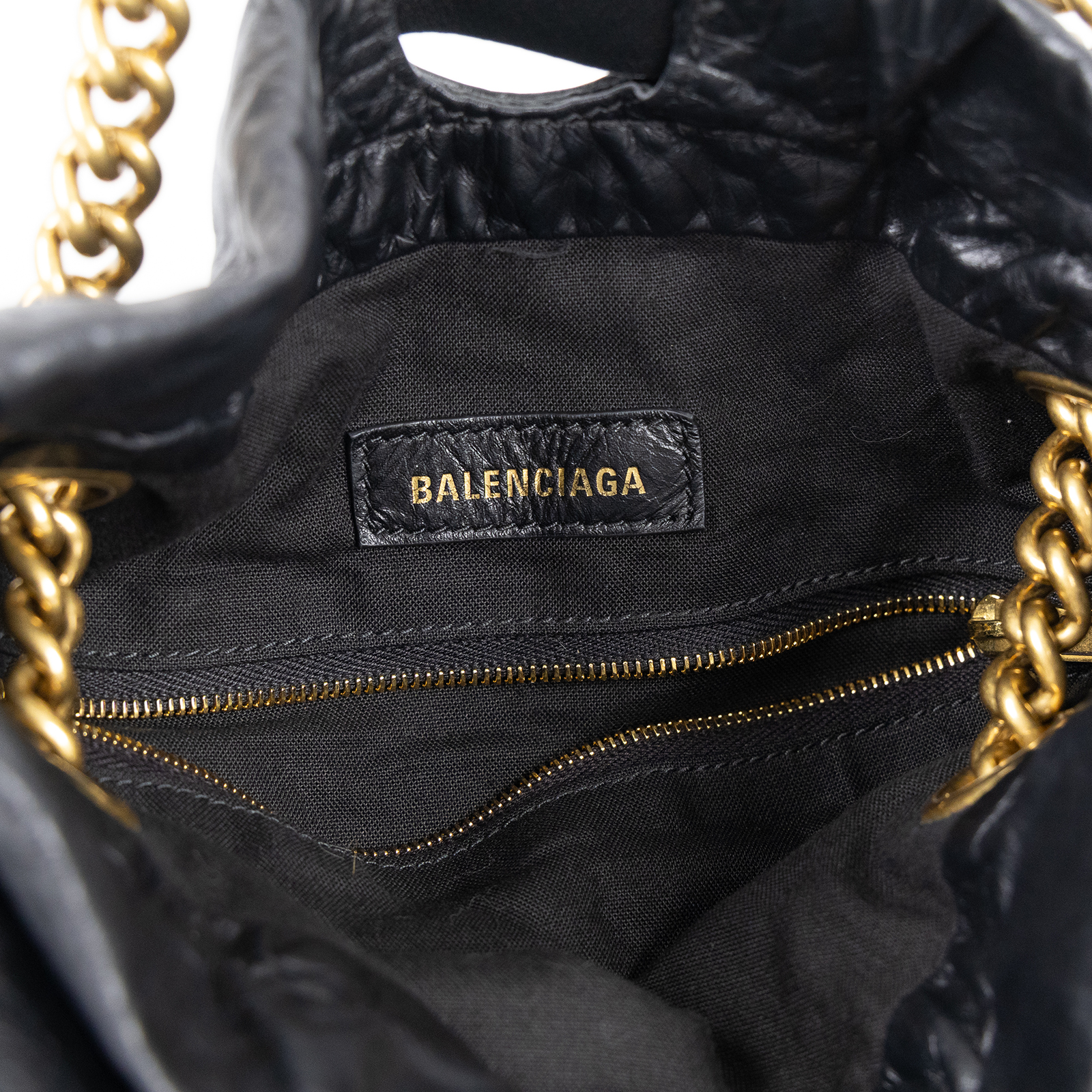 巴黎世家 BALENCIAGA Crush 束口購物包 小型 742942210IT 黑CRUSH小號 無附屬品