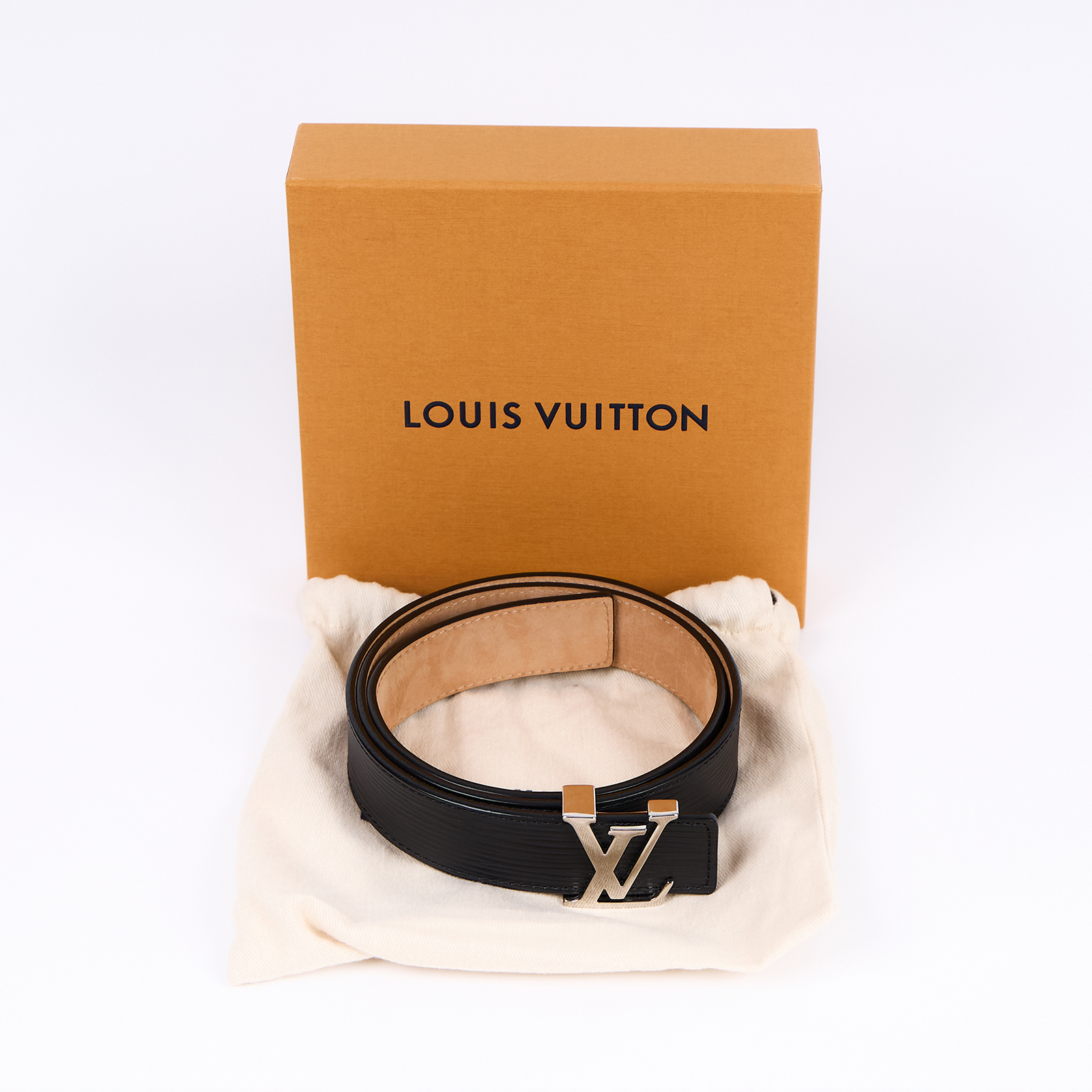 路易威登 LOUIS VUITTON LV Initiales 30毫米 皮帶 M9553 黑EPI窄版皮帶#80CM 原廠盒子/防塵袋