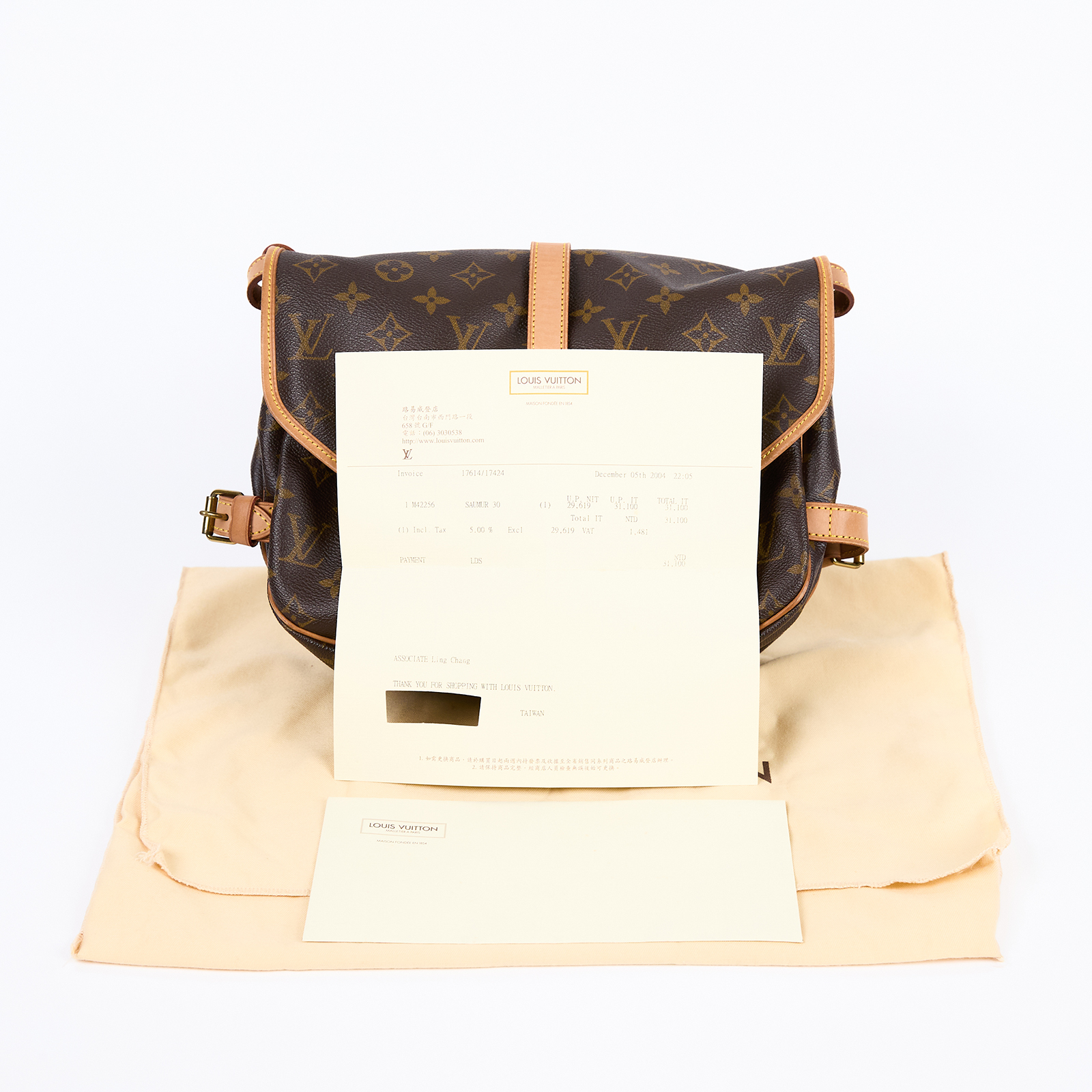 路易威登 LOUIS VUITTON Saumur 30 馬鞍包 M42256 原花SAUMUR 30 購買證明正本/防塵袋