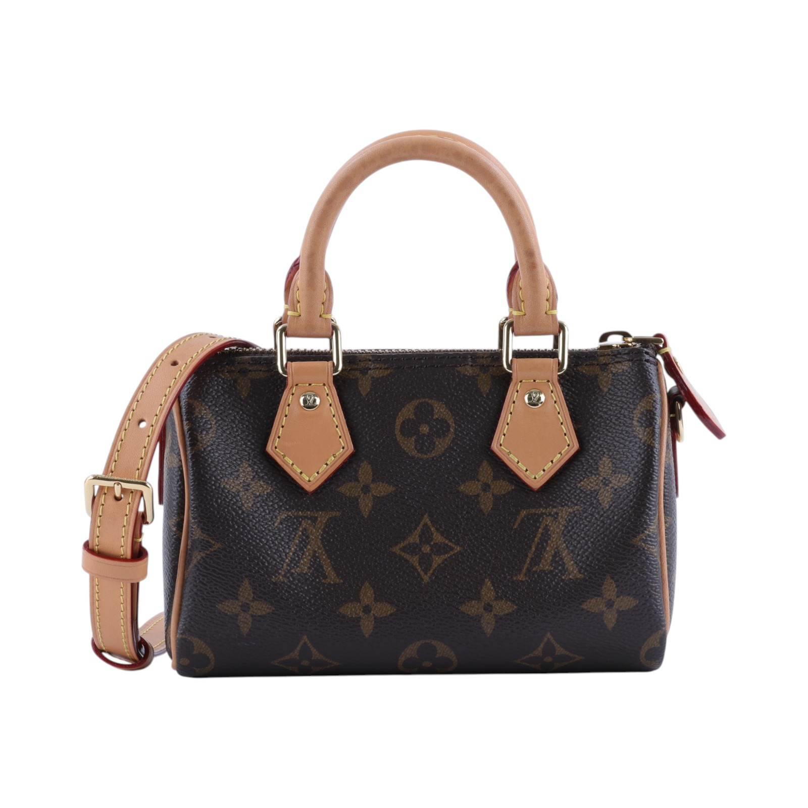 路易威登 LOUIS VUITTON Nano Speedy 原花 手提 肩背包 M81085  STARP/防塵袋/原廠盒子/收據正本