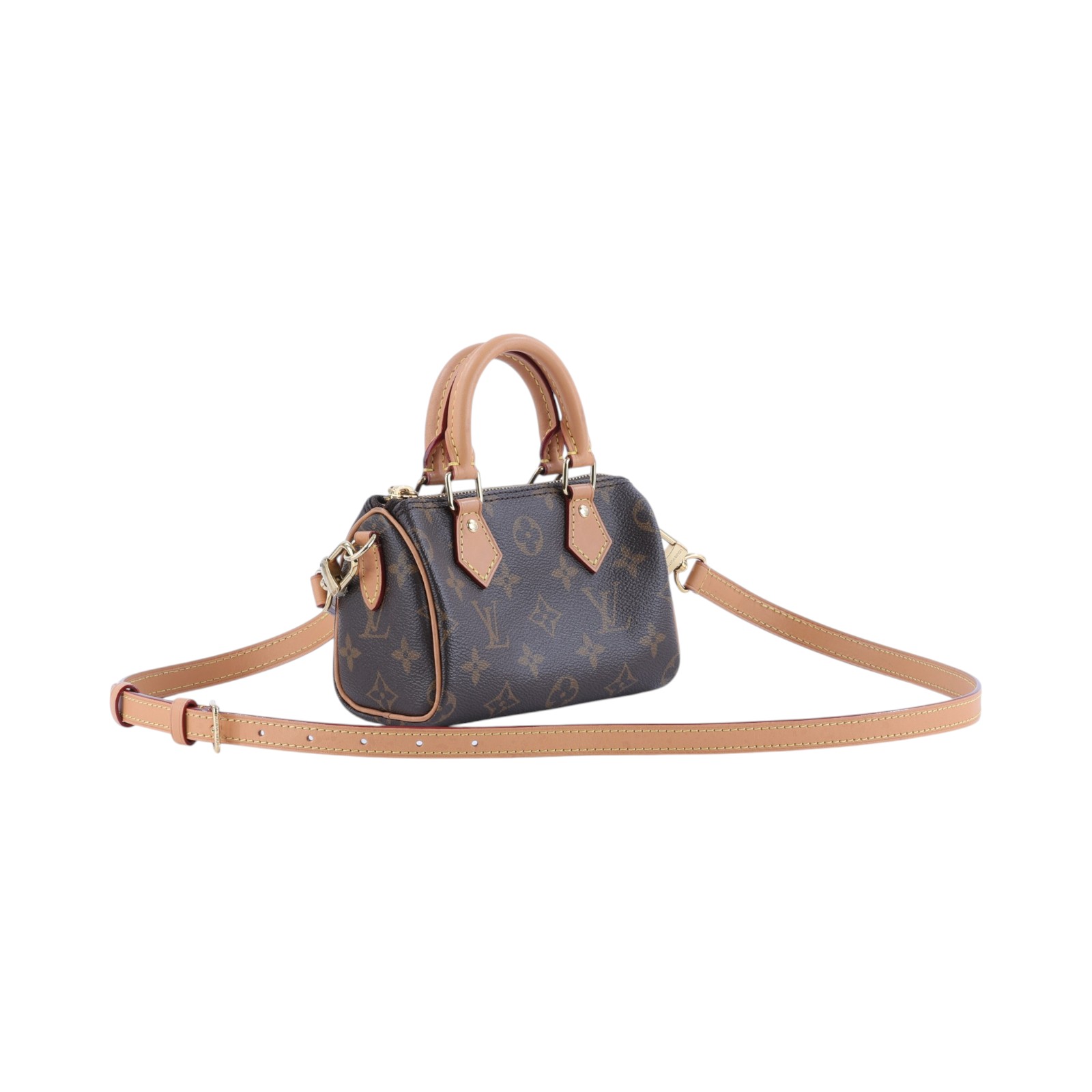 路易威登 LOUIS VUITTON Nano Speedy 原花 手提 肩背包 M81085  STARP/防塵袋/原廠盒子/收據正本
