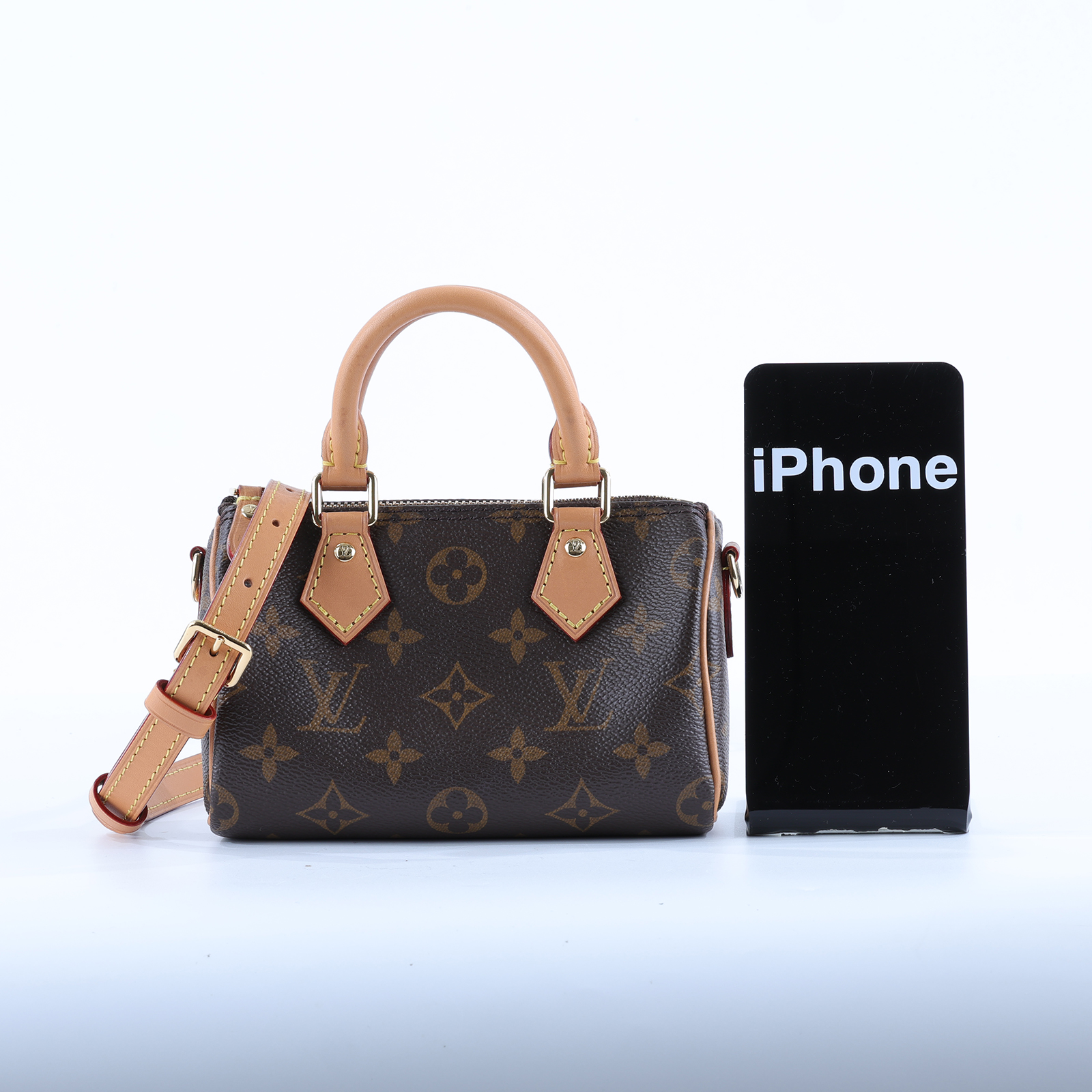 路易威登 LOUIS VUITTON Nano Speedy 原花 手提 肩背包 M81085  STARP/防塵袋/原廠盒子/收據正本