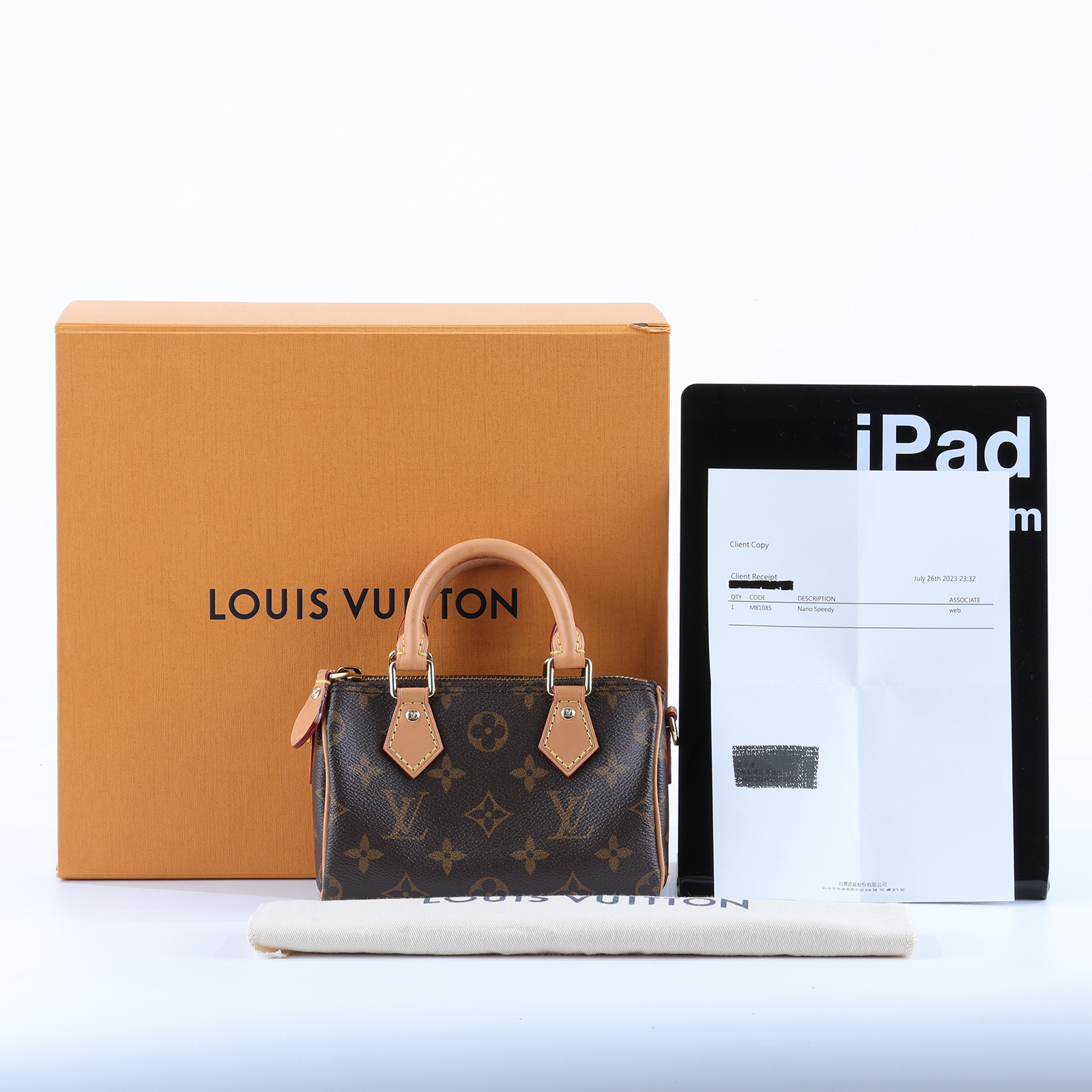 路易威登 LOUIS VUITTON Nano Speedy 原花 手提 肩背包 M81085  STARP/防塵袋/原廠盒子/收據正本