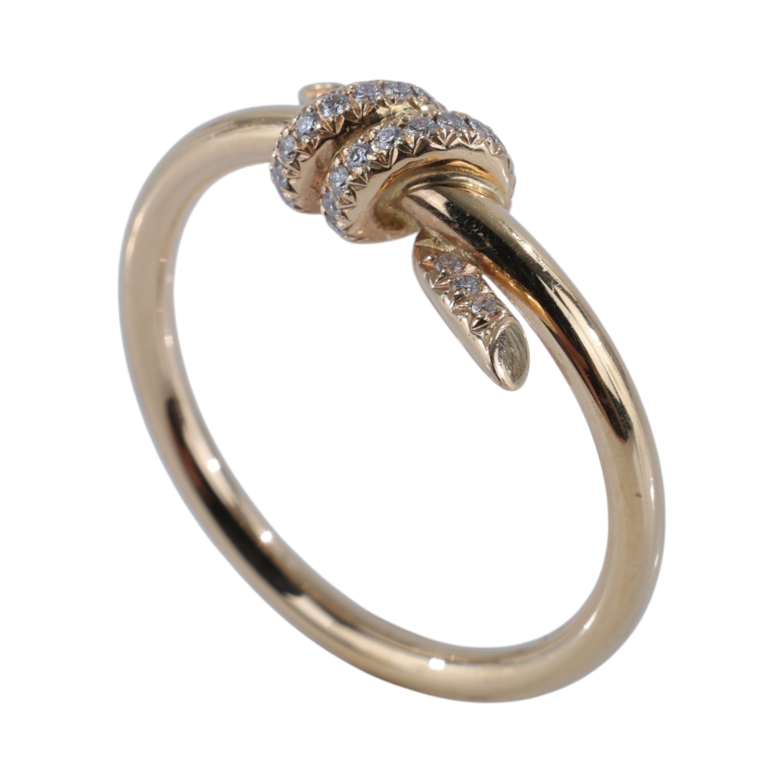 蒂芙尼 TIFFANY＆CO. Knot 戒指 69526519_5.5 RG KNOT碎鑽戒指#5.5 原廠盒子2/防塵袋/收據