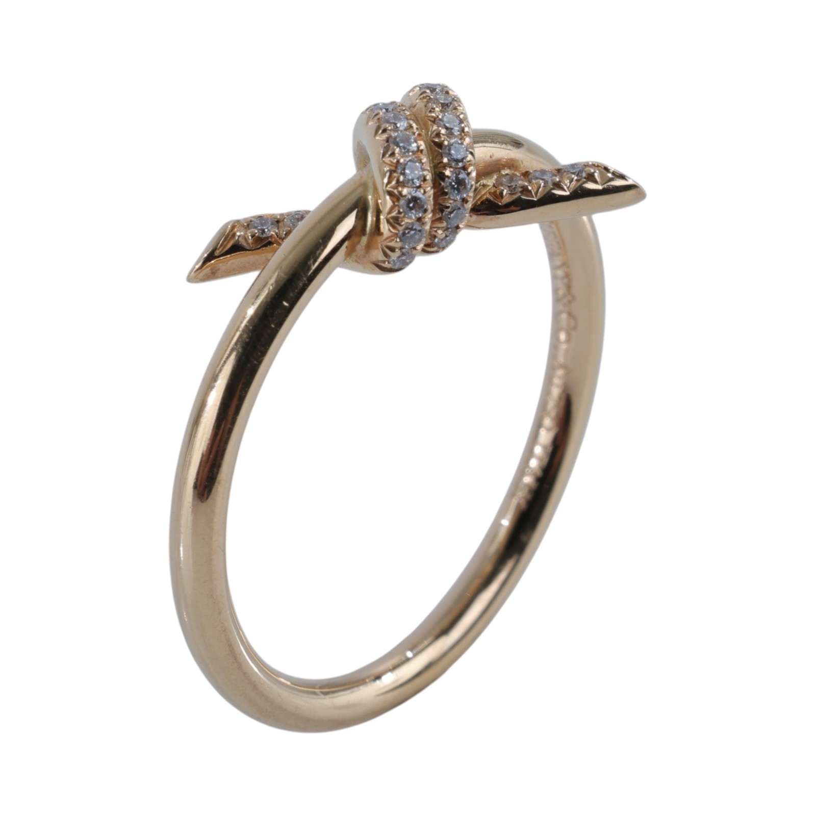 蒂芙尼 TIFFANY＆CO. Knot 戒指 69526519_5.5 RG KNOT碎鑽戒指#5.5 原廠盒子2/防塵袋/收據