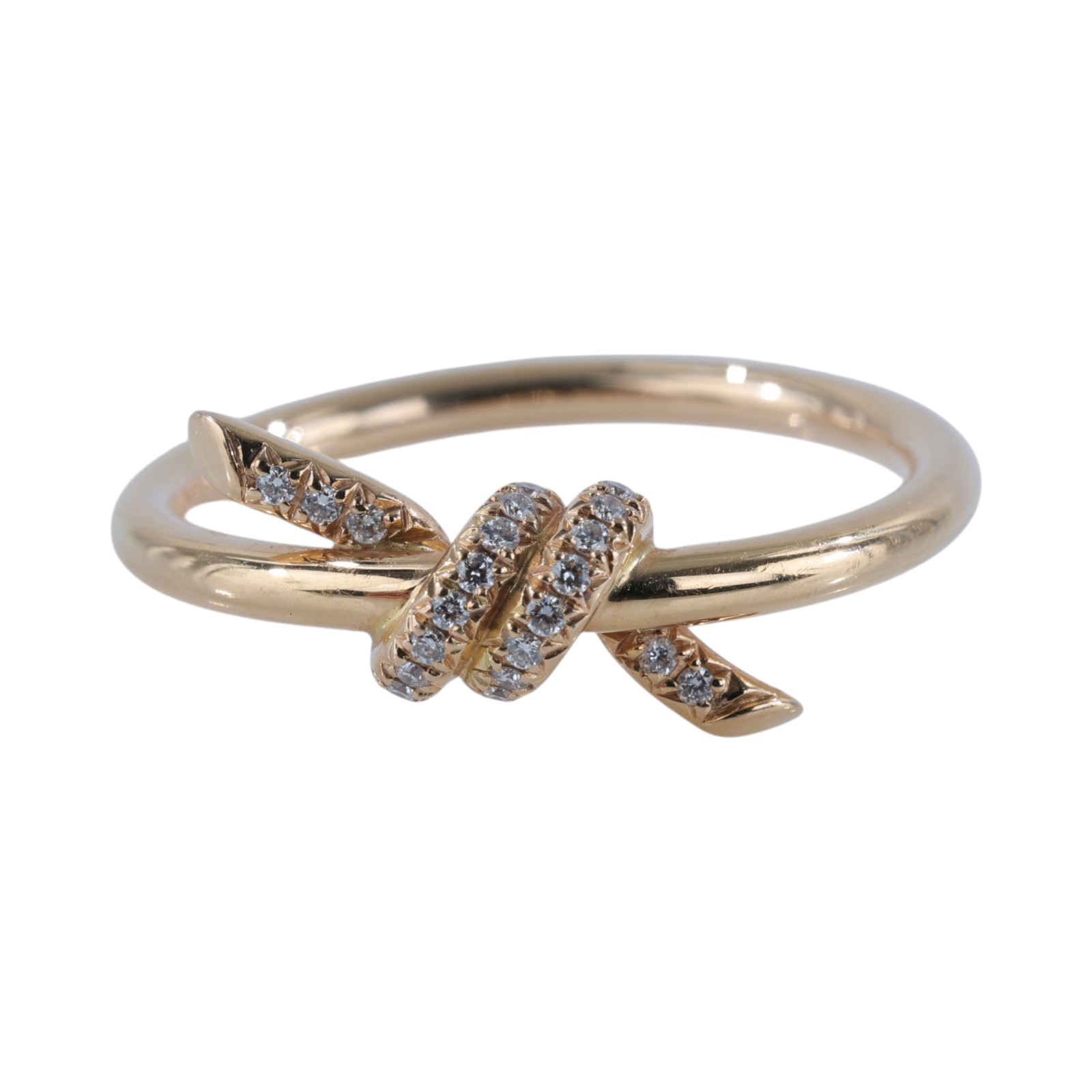 蒂芙尼 TIFFANY＆CO. Knot 戒指 69526519_5.5 RG KNOT碎鑽戒指#5.5 原廠盒子2/防塵袋/收據