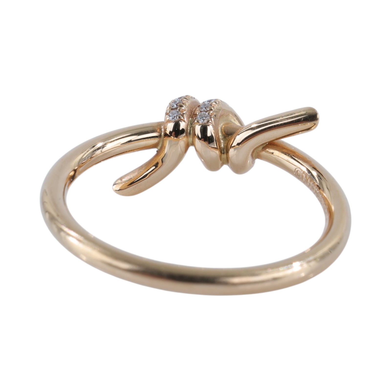 蒂芙尼 TIFFANY＆CO. Knot 戒指 69526519_5.5 RG KNOT碎鑽戒指#5.5 原廠盒子2/防塵袋/收據