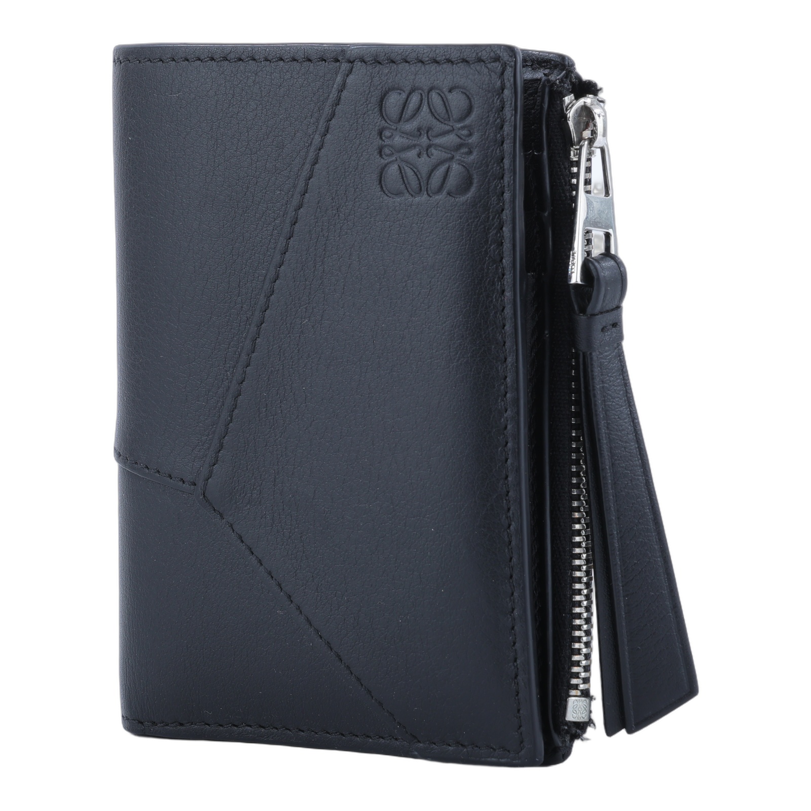 羅意威 LOEWE Puzzle 窄版短錢包 C510W73X08 黑PUZZLE COMPACT兩折短夾 原廠盒子/防塵袋