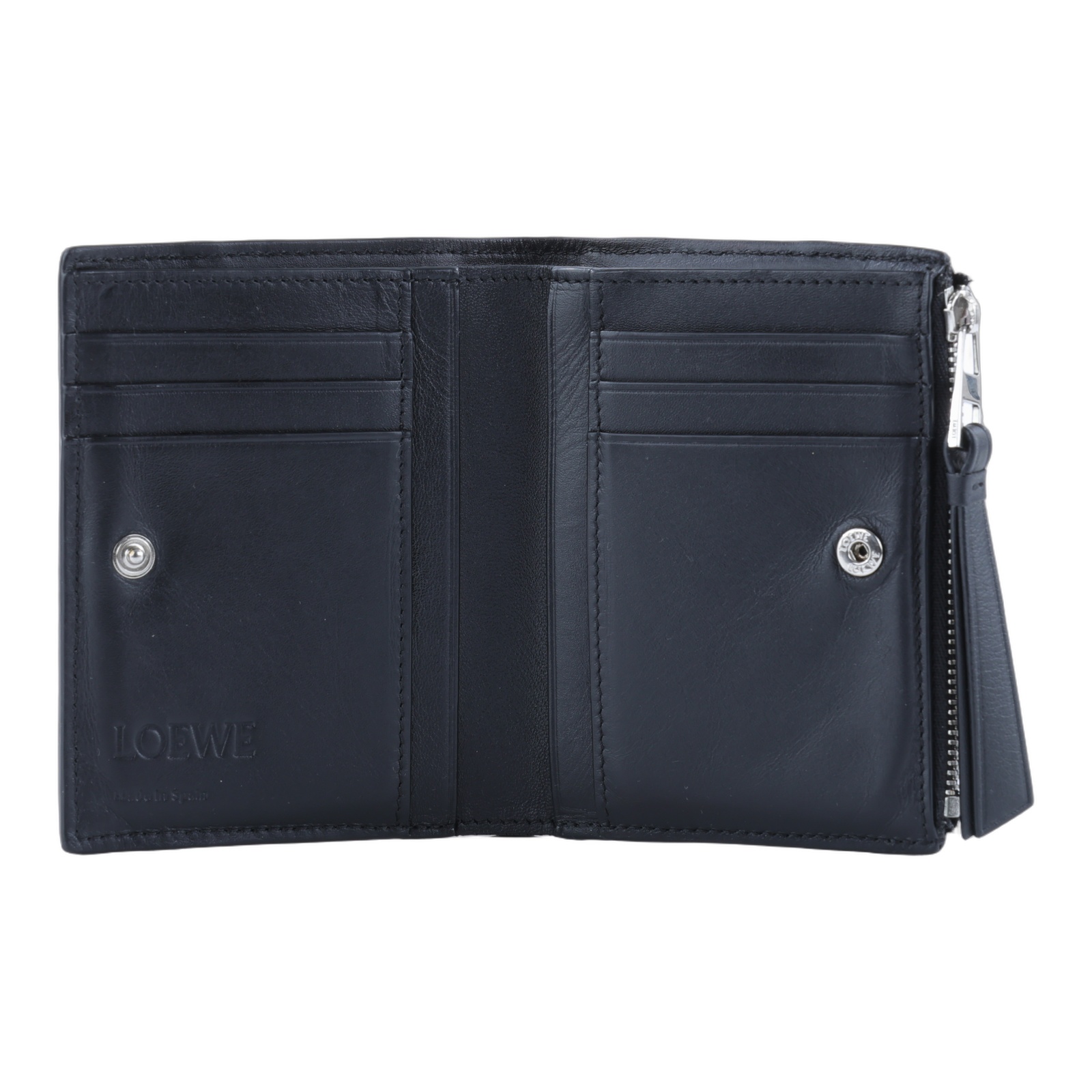 羅意威 LOEWE Puzzle 窄版短錢包 C510W73X08 黑PUZZLE COMPACT兩折短夾 原廠盒子/防塵袋