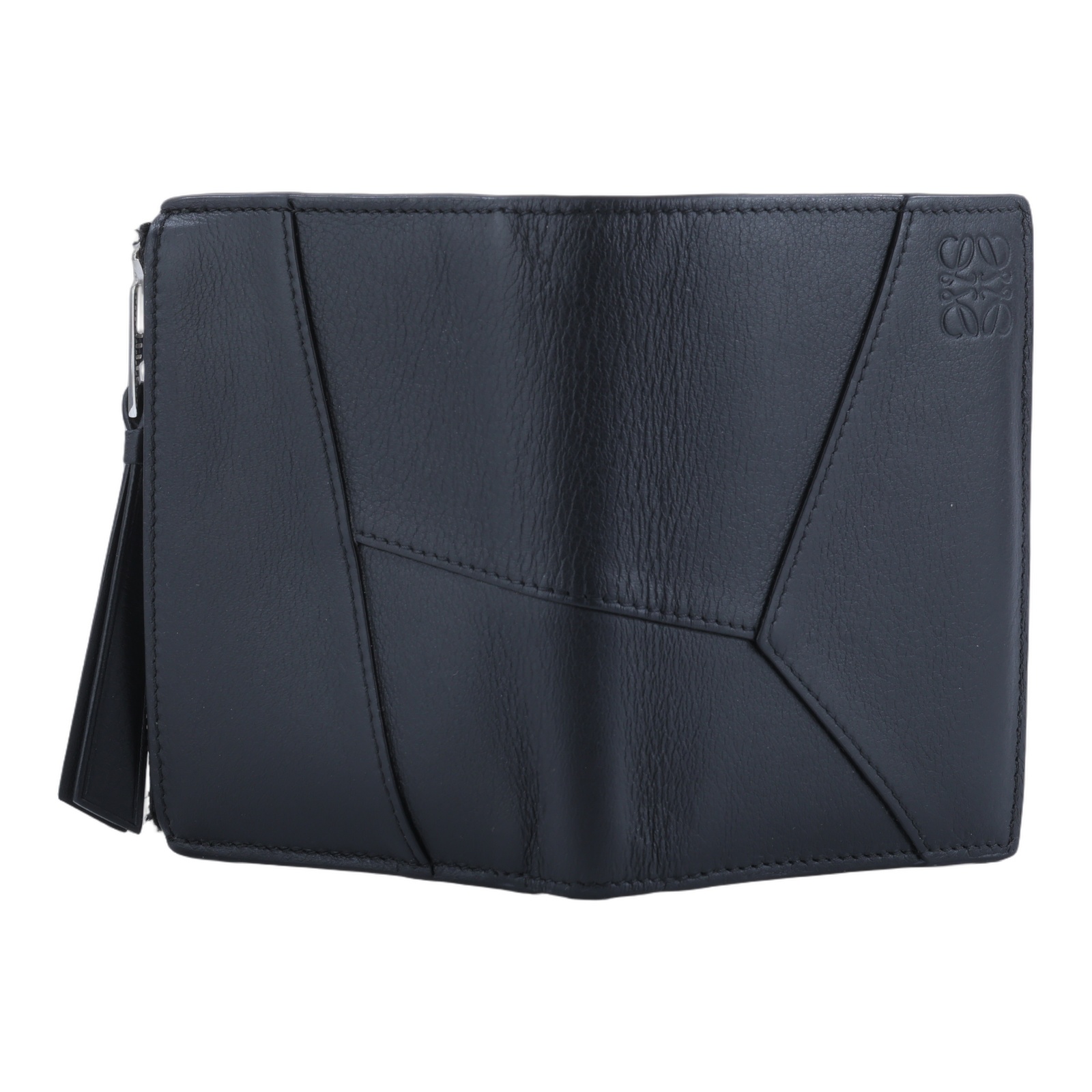 羅意威 LOEWE Puzzle 窄版短錢包 C510W73X08 黑PUZZLE COMPACT兩折短夾 原廠盒子/防塵袋