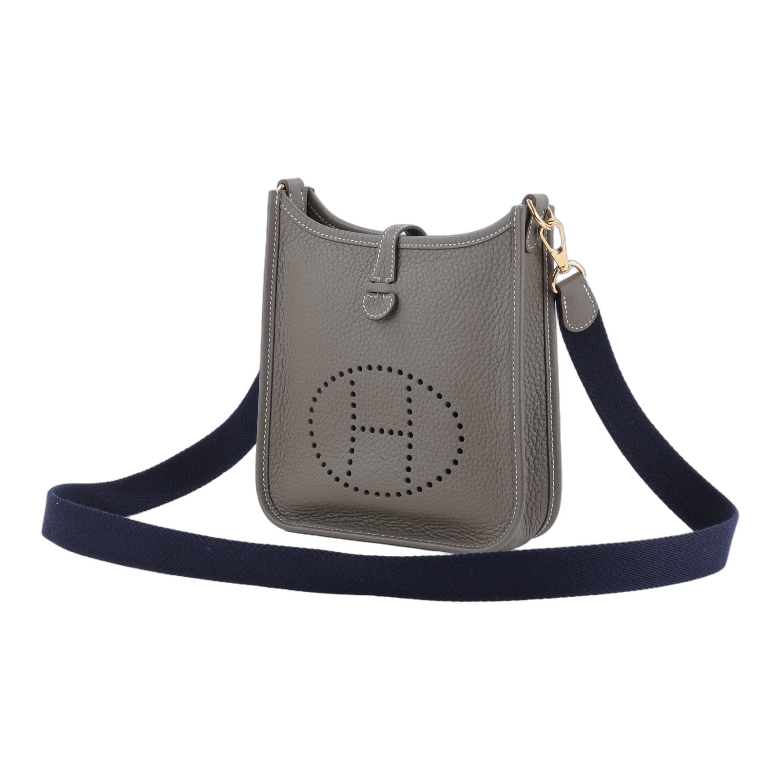 愛馬仕 Hermes Evelyne 16 Amazone bag 伊芙琳包 大象灰 深藍 金色五金 H069426CCBF /W AU 009 MM  購買證明正本/防塵袋/原廠盒子/背帶